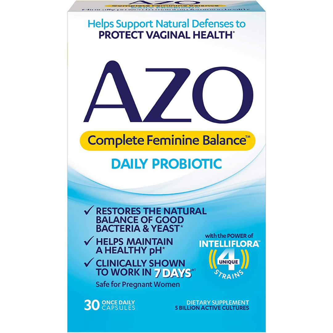 AZO Complete Feminine Balance Daily Probiotics for Women, Clinically Proven to Help Protect Vaginal Health - 30 Count