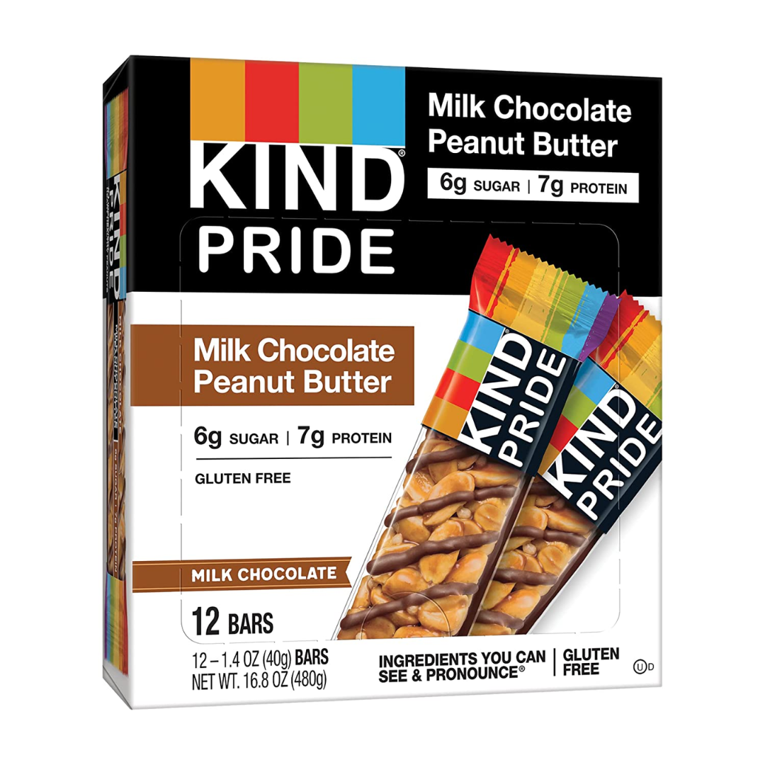 KIND Bars, Snack & Give Back Pride, Milk Chocolate Peanut Butter 1.4 Ounce - 12 Count