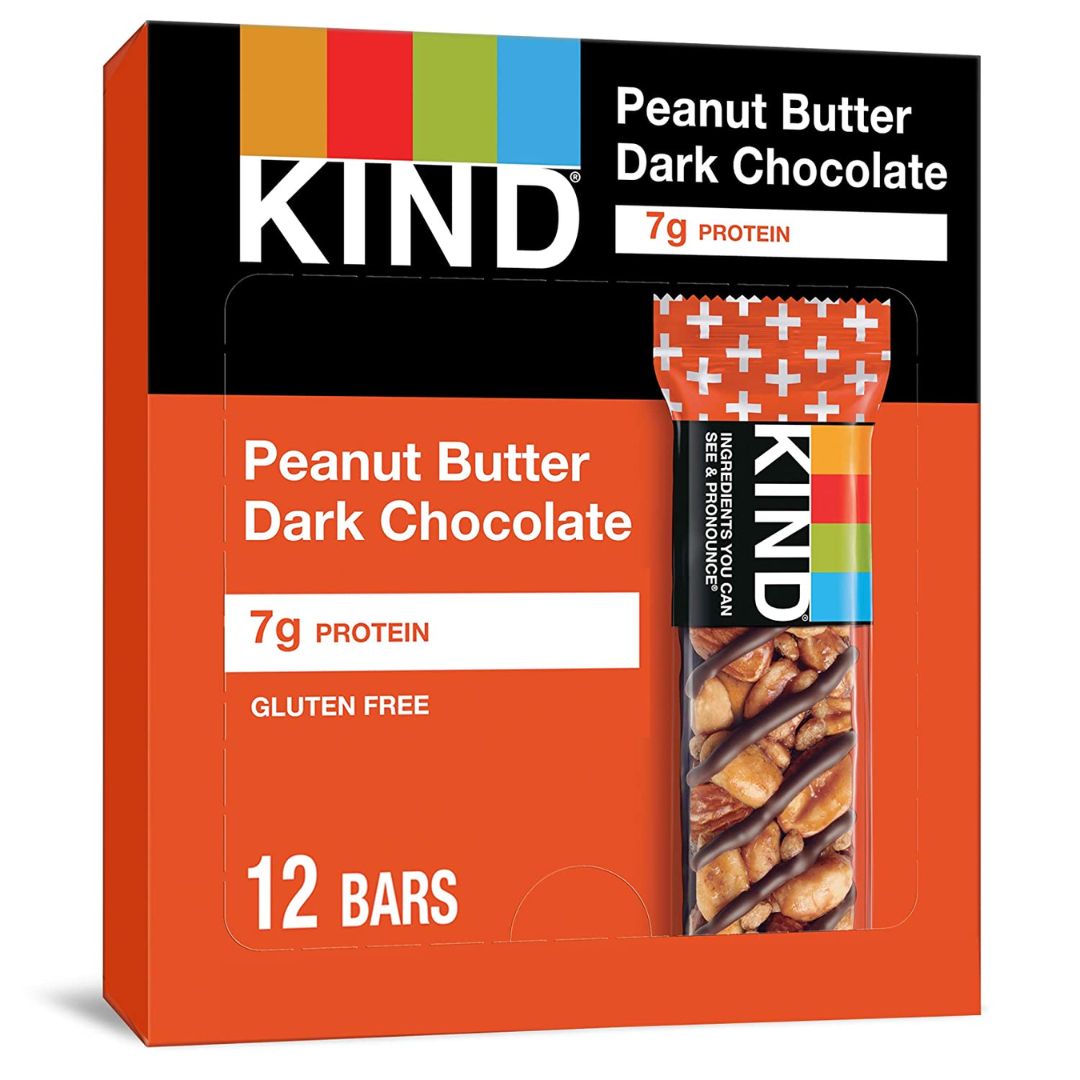 KIND Bars Gluten Free, Peanut Butter Dark Chocolate, 1.4 Ounce - 12 Count