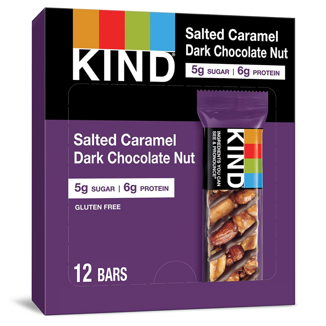 KIND Bars Gluten Free, Salted Caramel & Dark Chocolate Nut, 1.4 Ounce - 12 Count