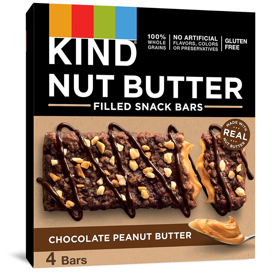 KIND Nut Butter Bars, Chocolate Peanut Butter, Gluten Free, 100% Whole Grains 1.3 Ounce - 32 Count