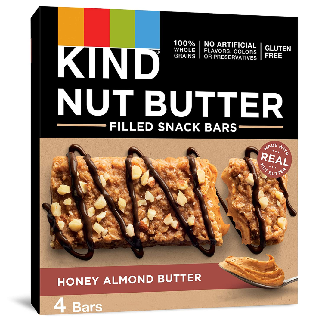 KIND Nut Butter Filled Bars, Honey Almond Butter, 1.3 Ounce - 32 Count