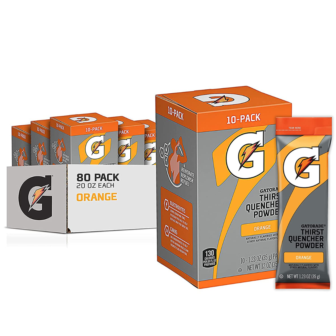 Gatorade Thirst Quencher Powder, Orange, 1.23 Ounce - 80 Count