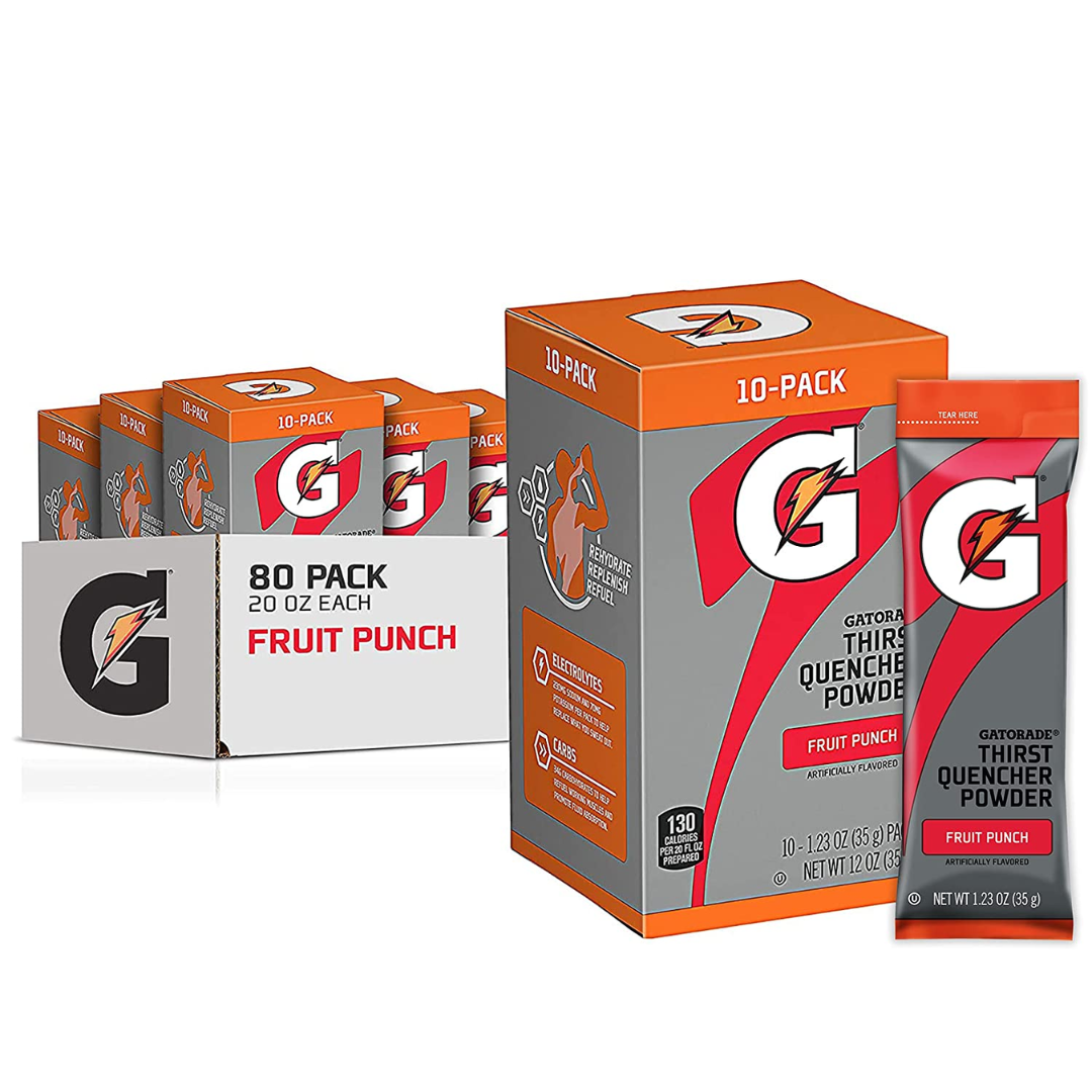 Gatorade Thirst Quencher Powder, Fruit Punch, 1.23 Ounce - 80 Count