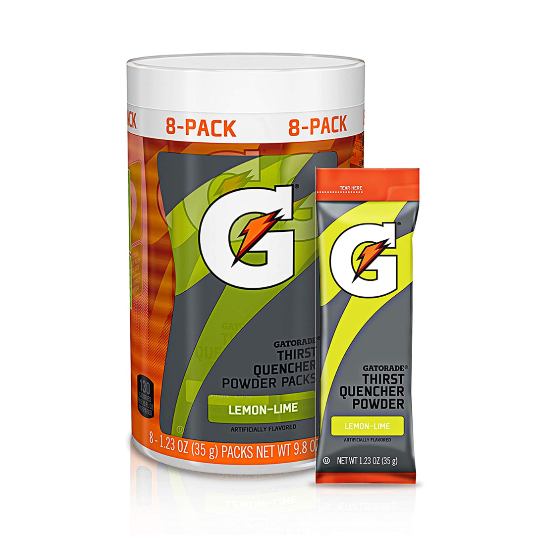 Gatorade Powder Sticks, Lemon-Lime, Makes 20 ounces/stick - Pack of 8