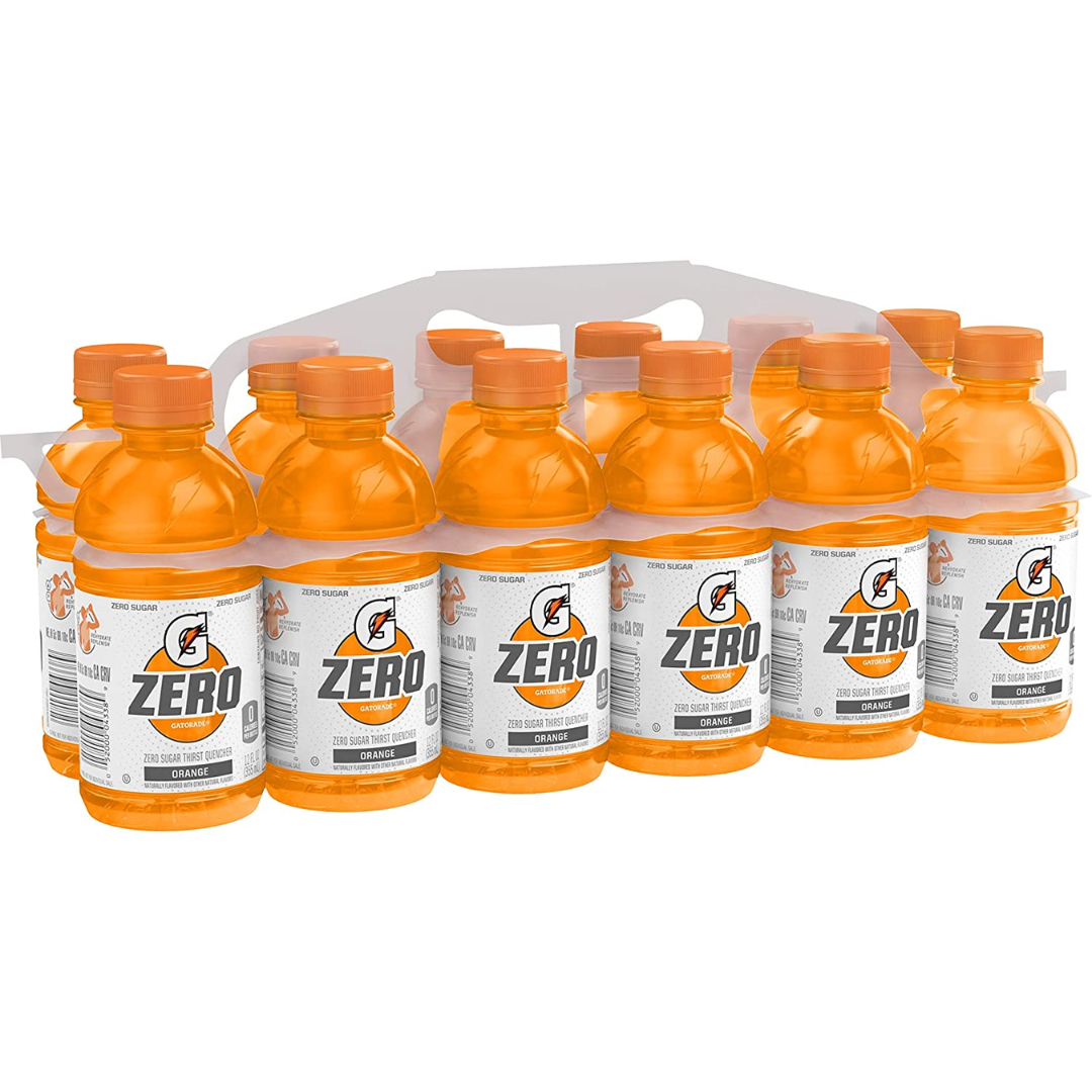 Gatorade Zero Sugar Thirst Quencher Bottles , Orange, 12 Ounce - 12 Pack