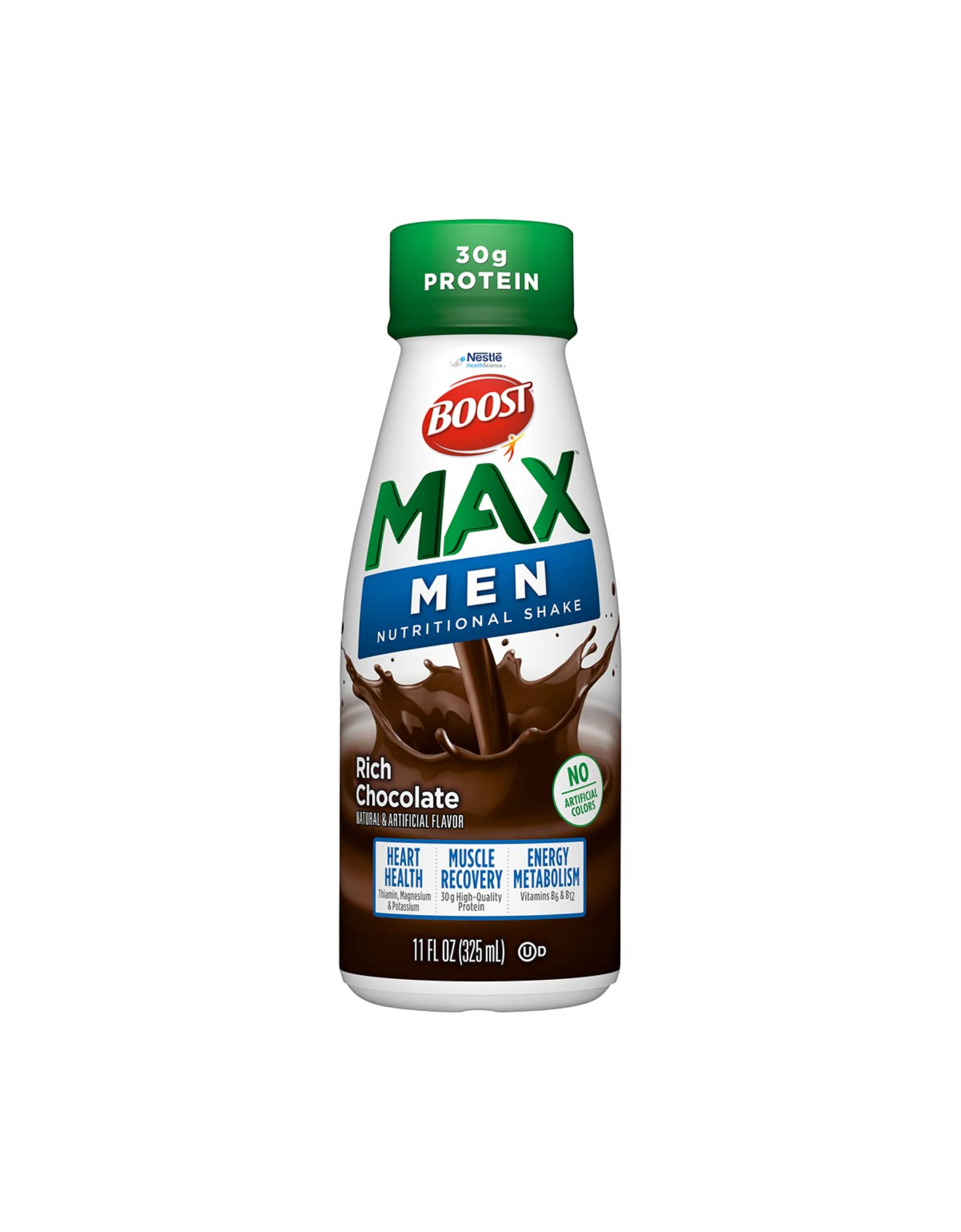 BOOST Max Nutritional Drink for Men, Rich Chocolate, 11 fl oz (Pack of 12) Packaging May Vary