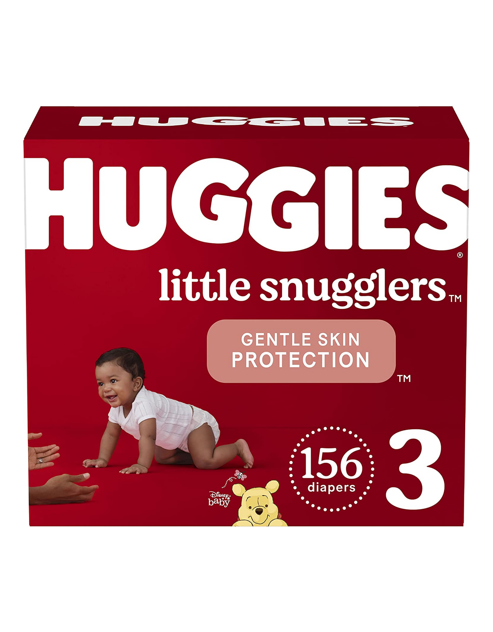 Baby Diapers Size 3 (16-28 lbs), 156 Ct, Huggies Little Snugglers, Little Gentle Skin protection