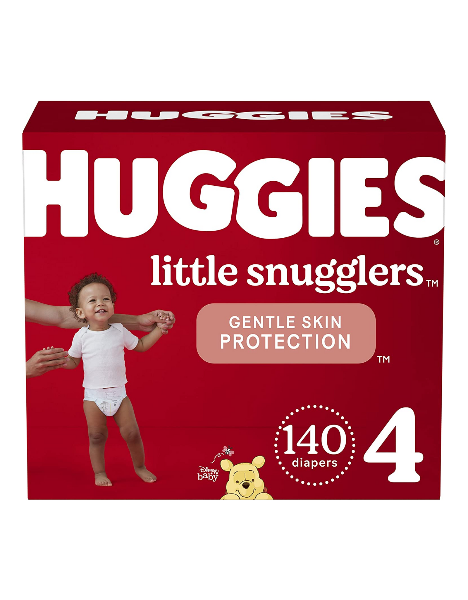 Baby Diapers Size 4 (22-37 lbs), 140ct, Huggies Little Snugglers, Little Gentle Skin protection