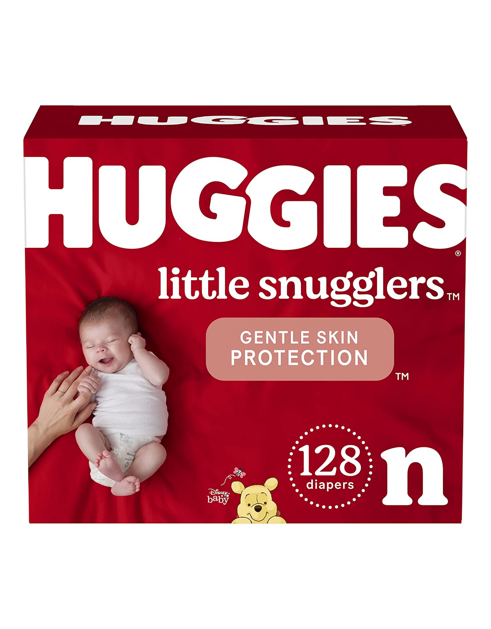 Baby Diapers Size Newborn (up to 10 lbs), 128ct, Huggies Little Snugglers, Little Gentle Skin protection