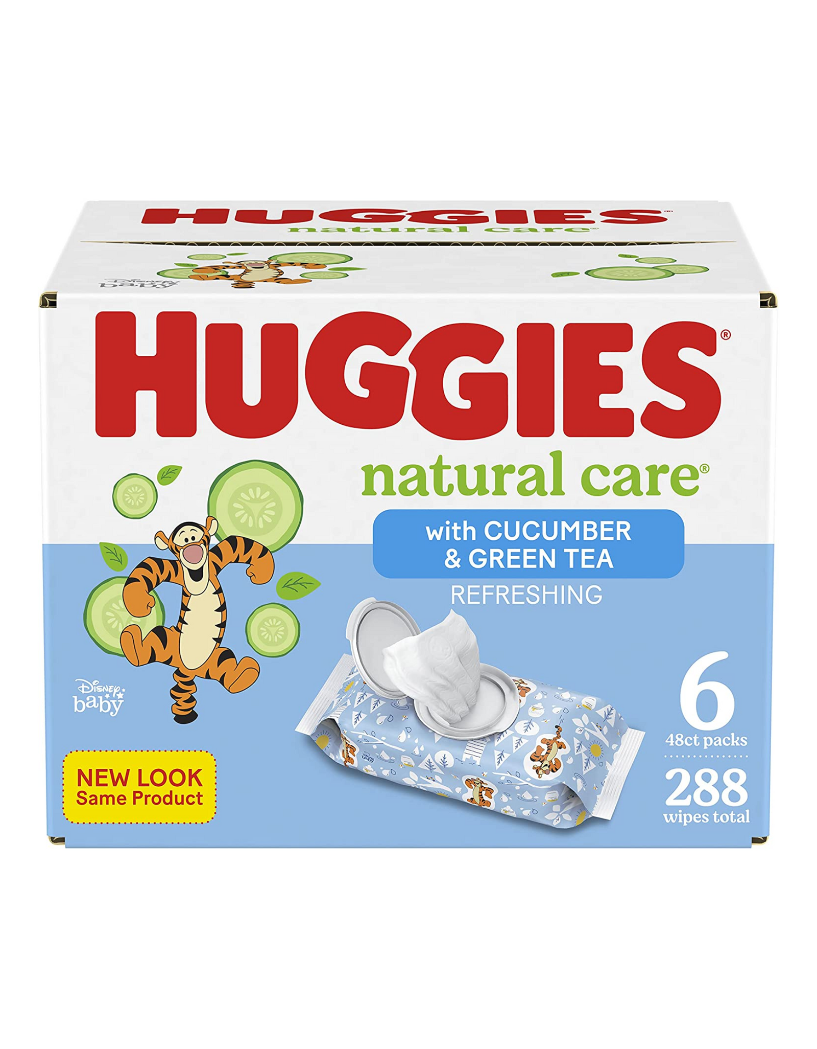 Baby Wipes, Huggies Natural Care Refreshing Baby Diaper Wipes, 288 Wipes Total (6 Packs)