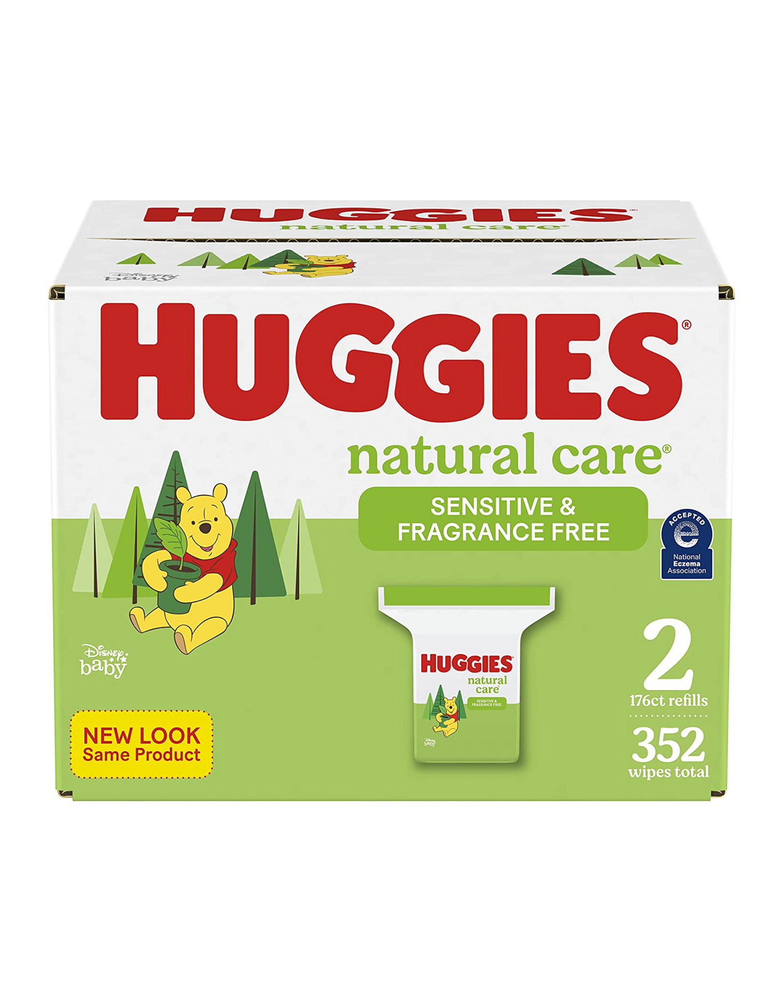 Baby Wipes, Huggies Natural Care Sensitive & Fragrance Free, 352 Wipes Total (2 Refill Packs)