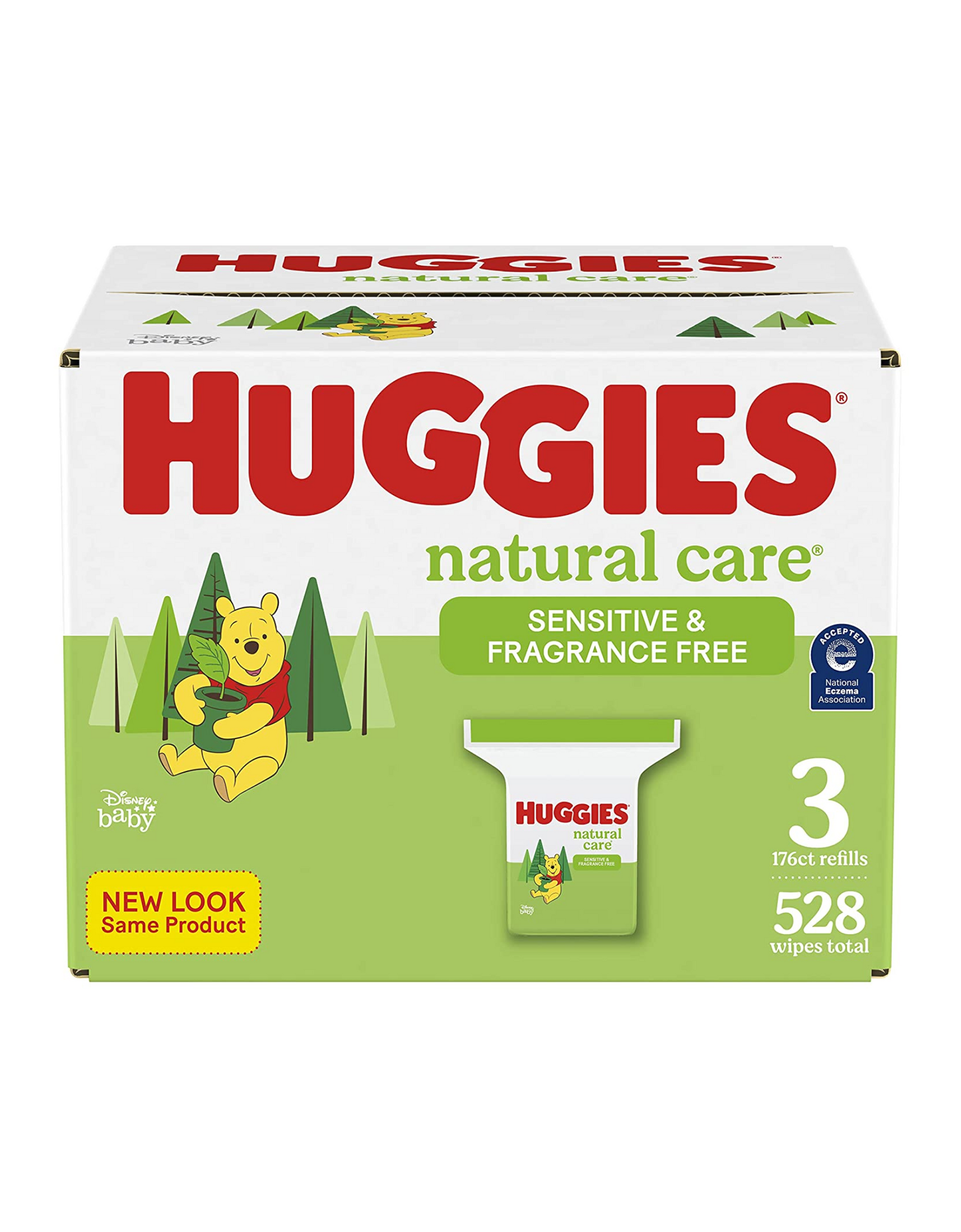 Baby Wipes, Huggies Natural Care Sensitive & Fragrance Free, 528 Wipes Total (3 Refill Packs)