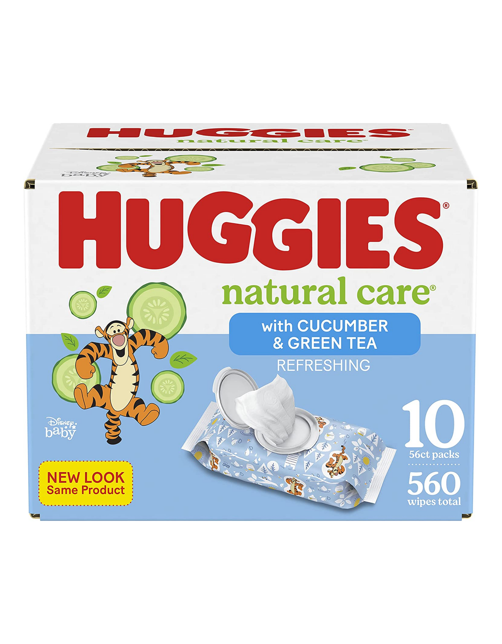 Baby Wipes, Huggies Natural Care, Refreshing Baby Diaper Wipes, 560 Wipes Total (10 Packs)