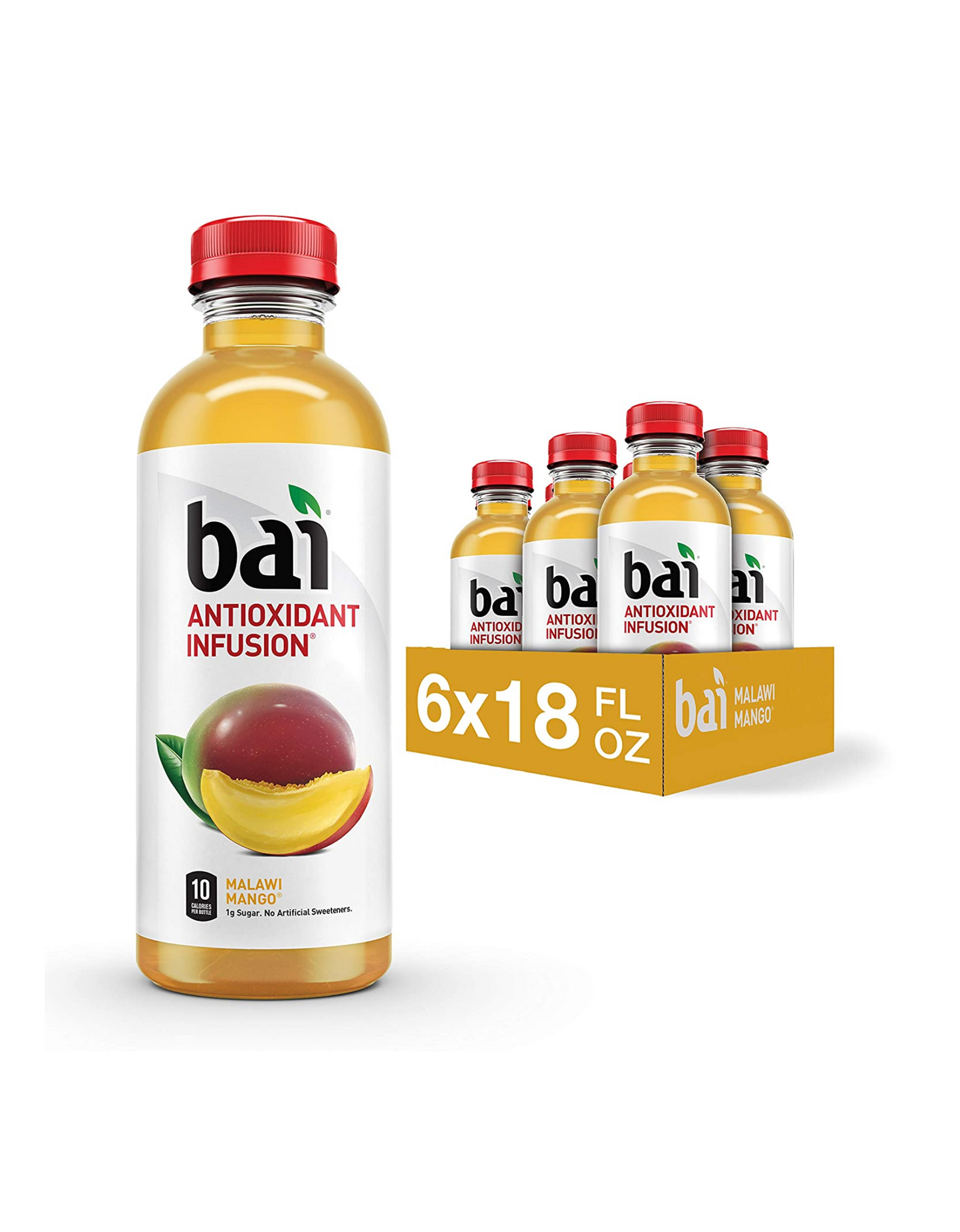 Bai Flavored Water, Malawi Mango, Antioxidant Infusion Drinks, 18 fl oz (Pack of 6)