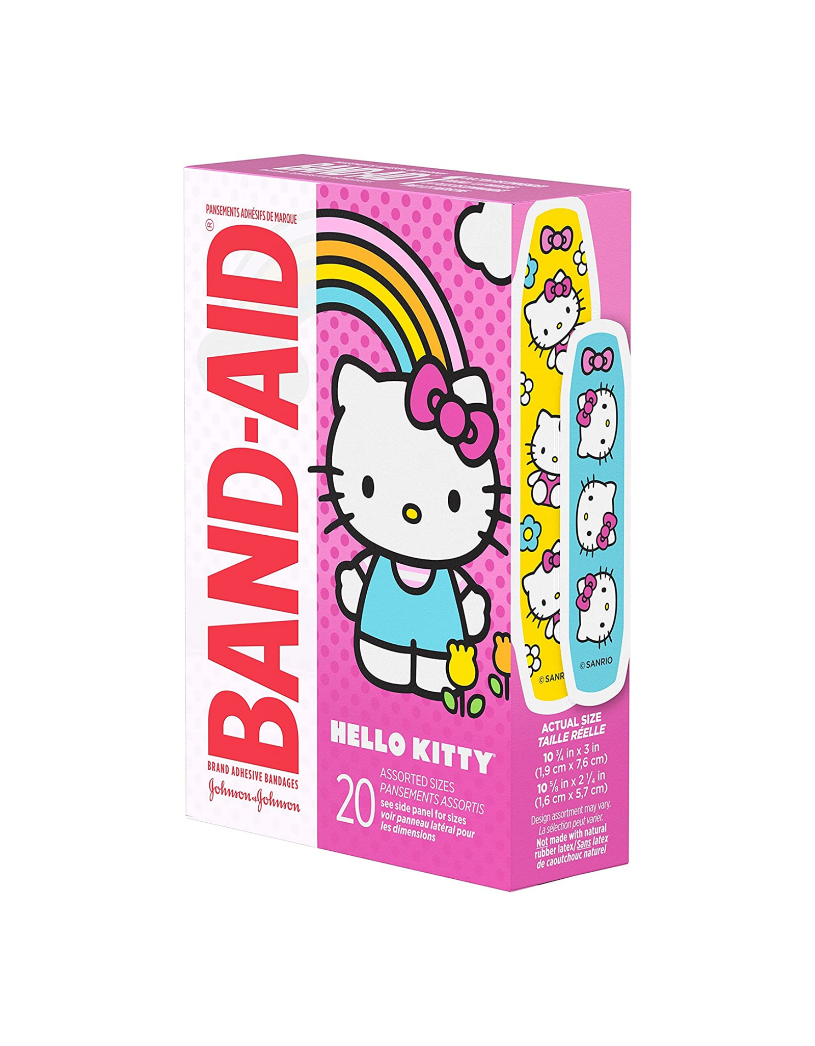 Band-Aid Brand Adhesive Bandages, Featuring Hello Kitty, Assorted Sizes, 20 Ct (Pack of 3)