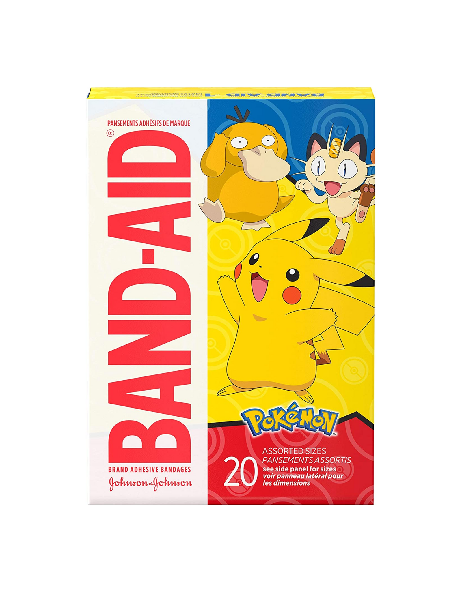 Band-Aid Brand Adhesive Bandages, Featuring Pokémon Characters for Kids, Assorted Sizes, 20 Ct