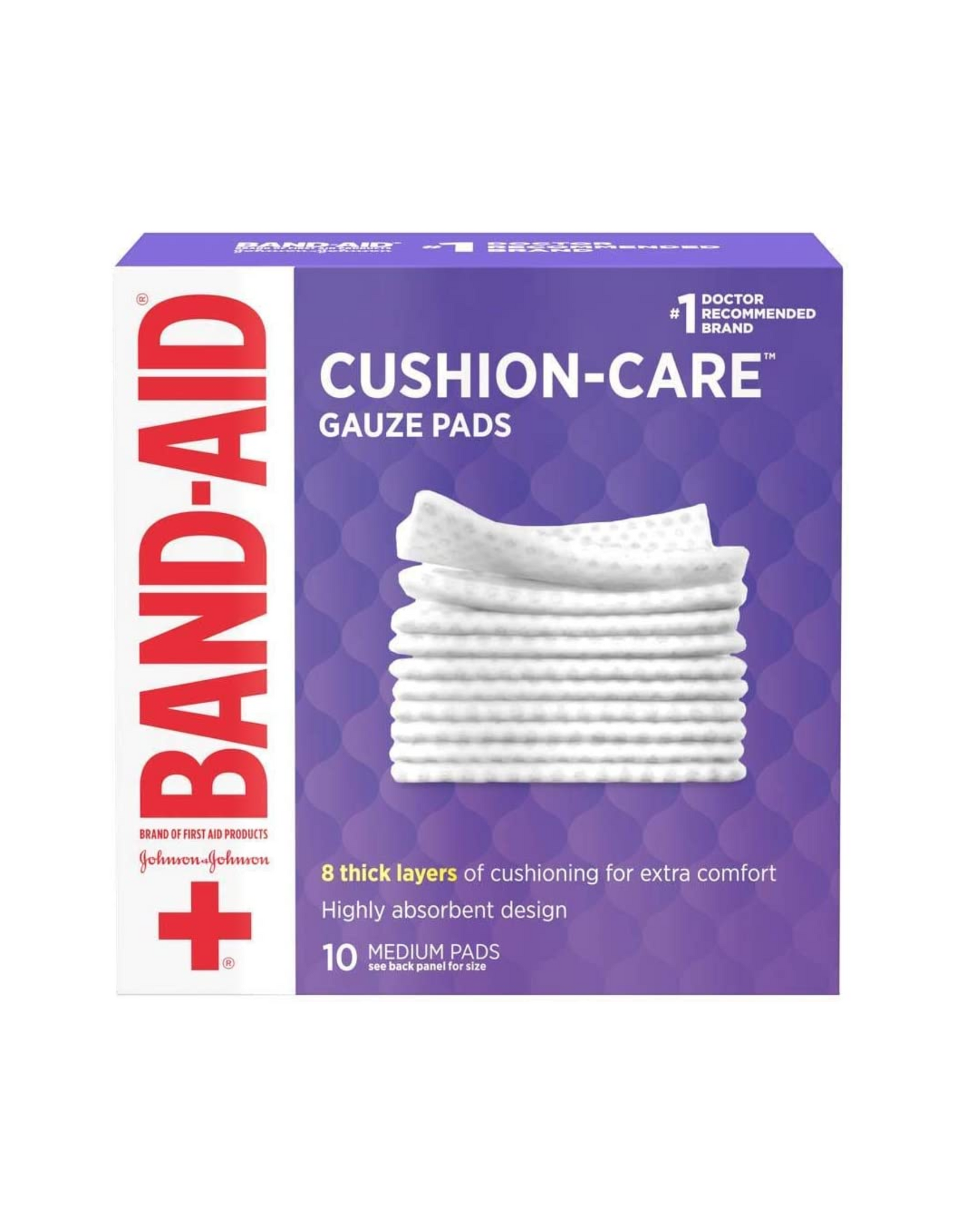 Band-Aid Brand Medium Gauze Pads, 3" x 3", 10 Medium Pads (Pack of 6)