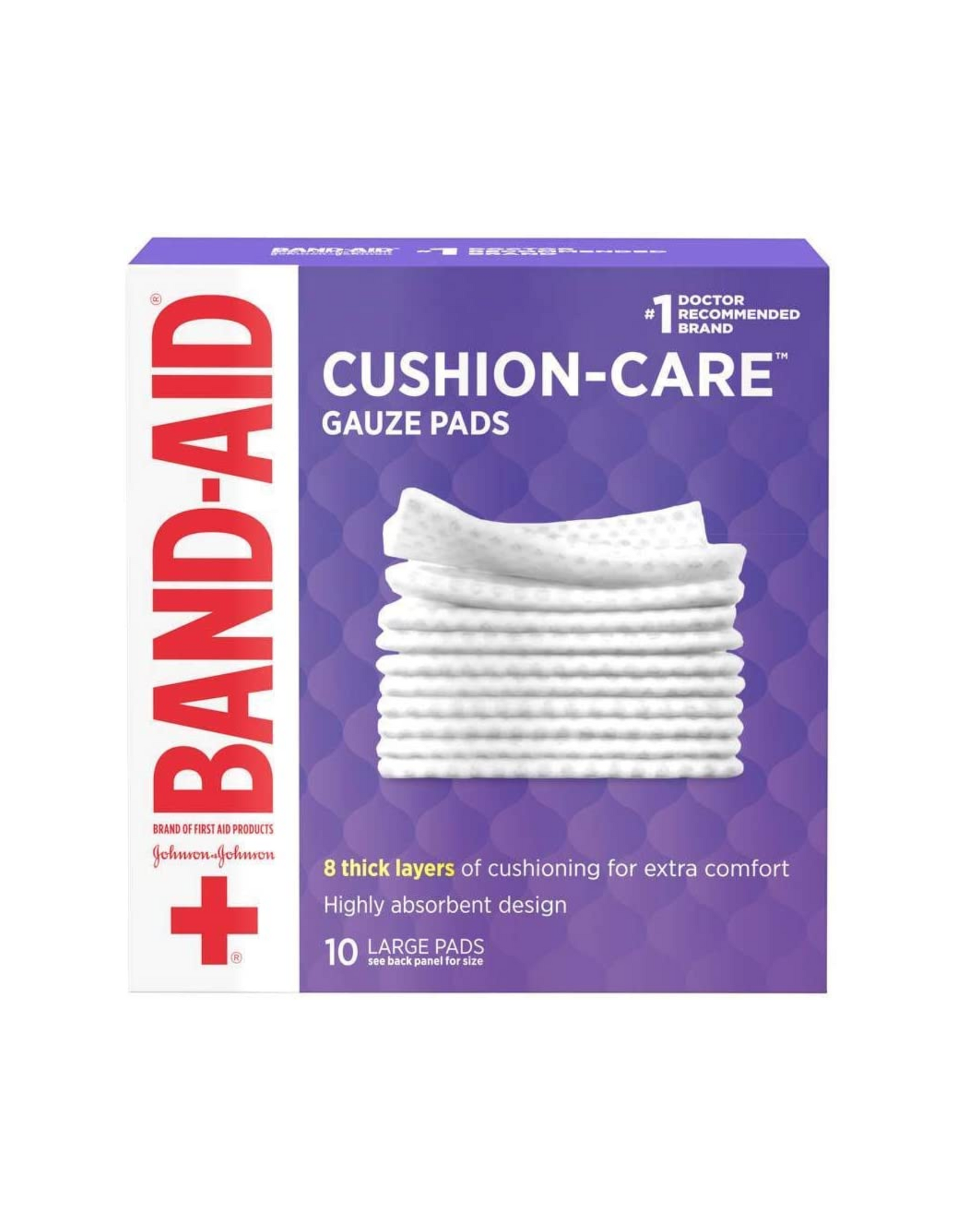 Band-Aid First Aid Large Gauze Pads, 4" X 4", 10 Large Pads (Pack of 6)