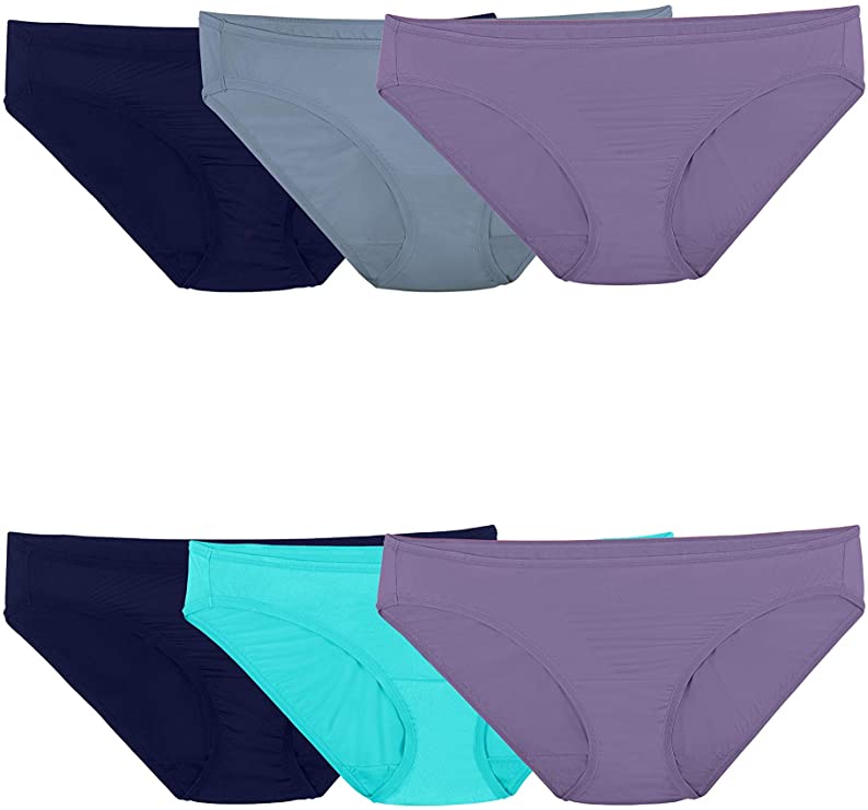 Fruit of the Loom Women's Underwear Microfiber Panties, Regular Size Bikini