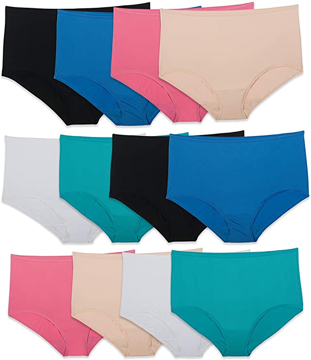 Fruit of the Loom Women's Underwear Microfiber Panties, Regular Size Brief