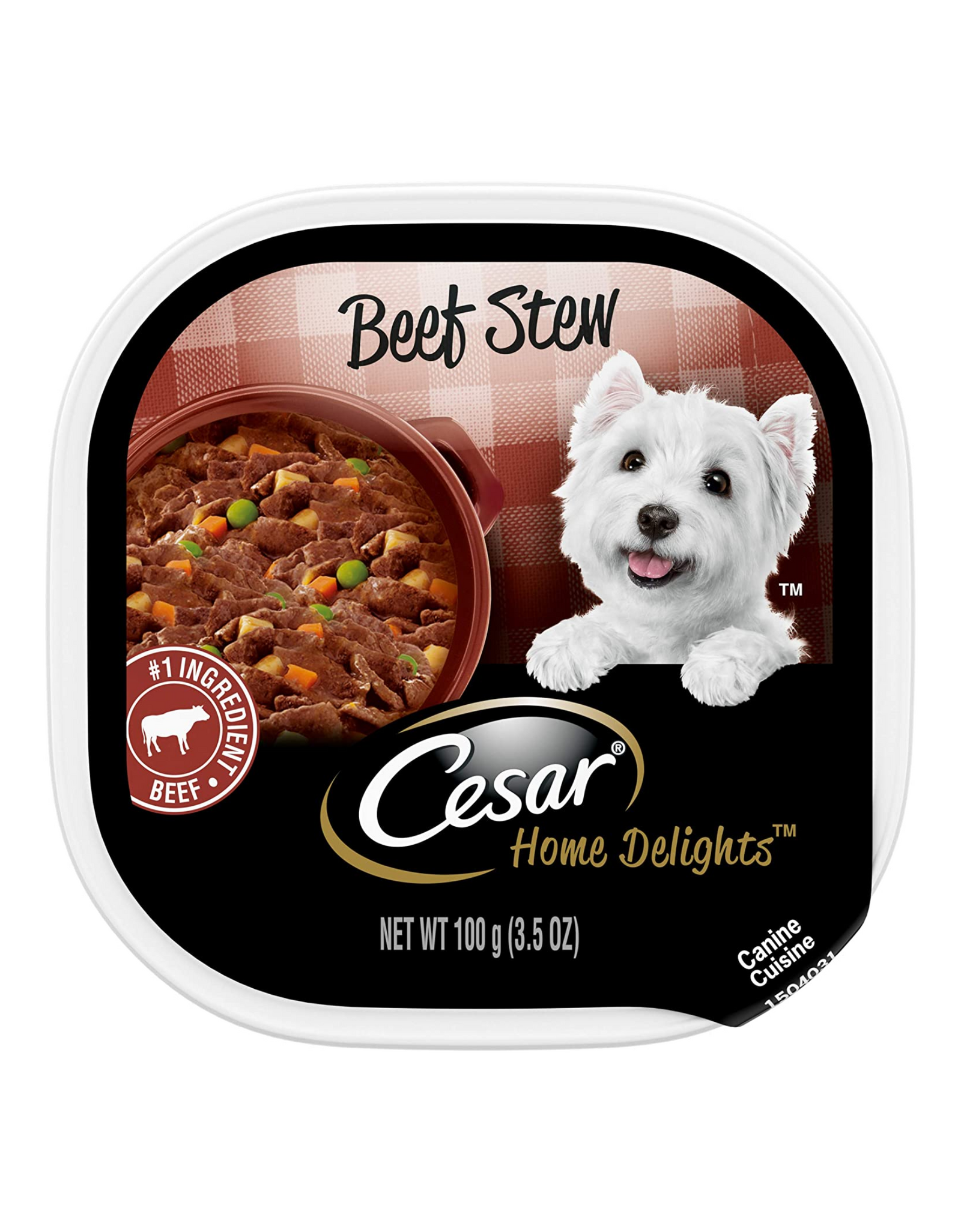 CESAR HOME DELIGHTS Beef Stew, Easy Peel Trays, 3.5 Oz 24 Count