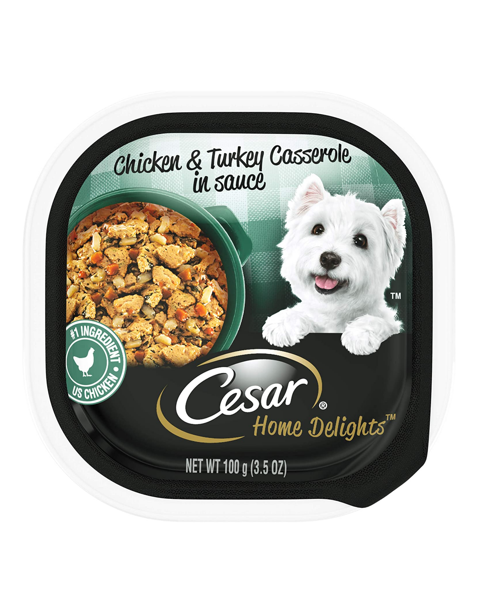 CESAR HOME DELIGHTS Chicken & Turkey Casserole in Sauce, 3.5 oz, 24 Count