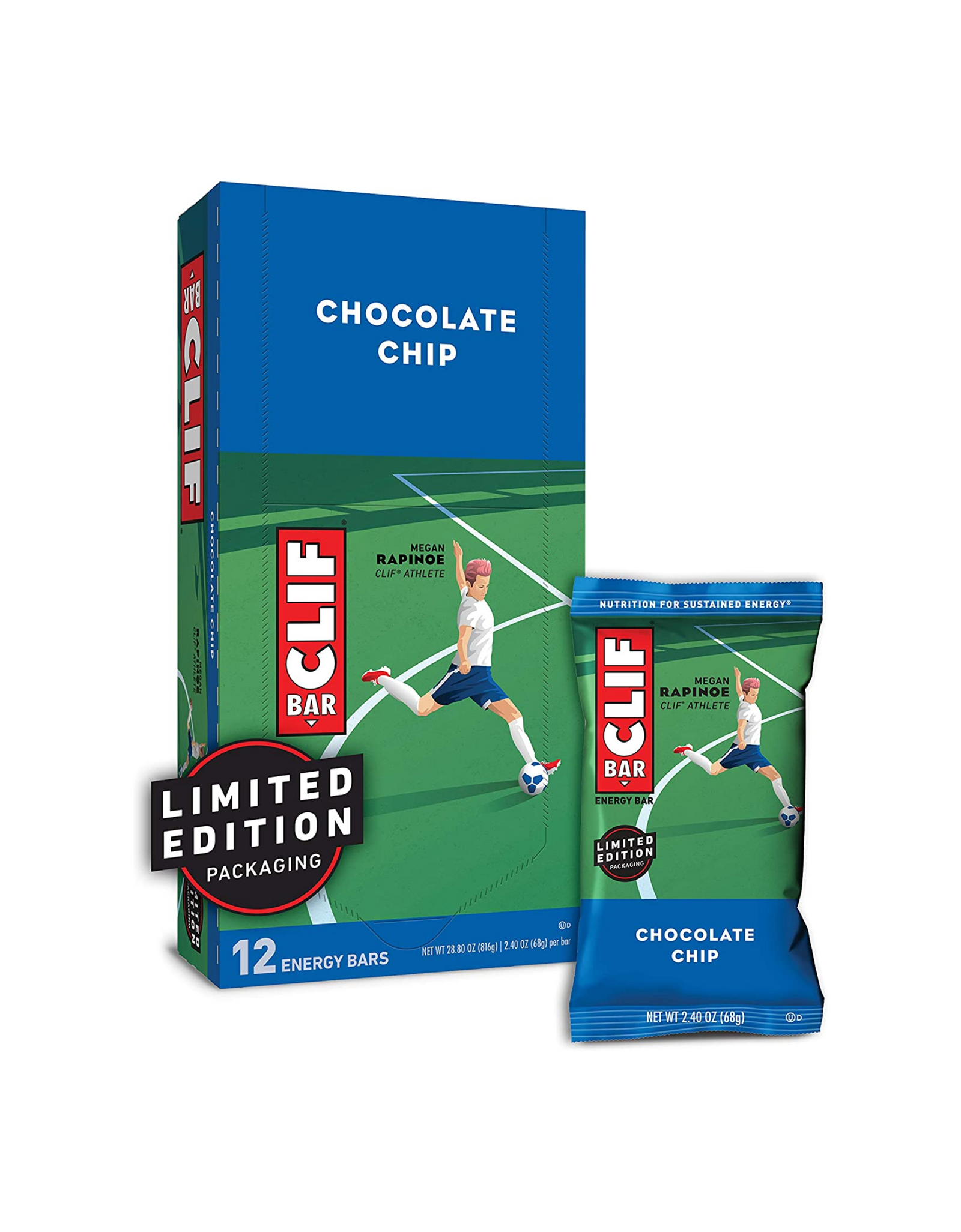 CLIF BARS - Energy Bars, Chocolate Chip, Made with Organic Oats, 2.4 Oz Protein Bars, 12 Ct (Packaging May Vary)