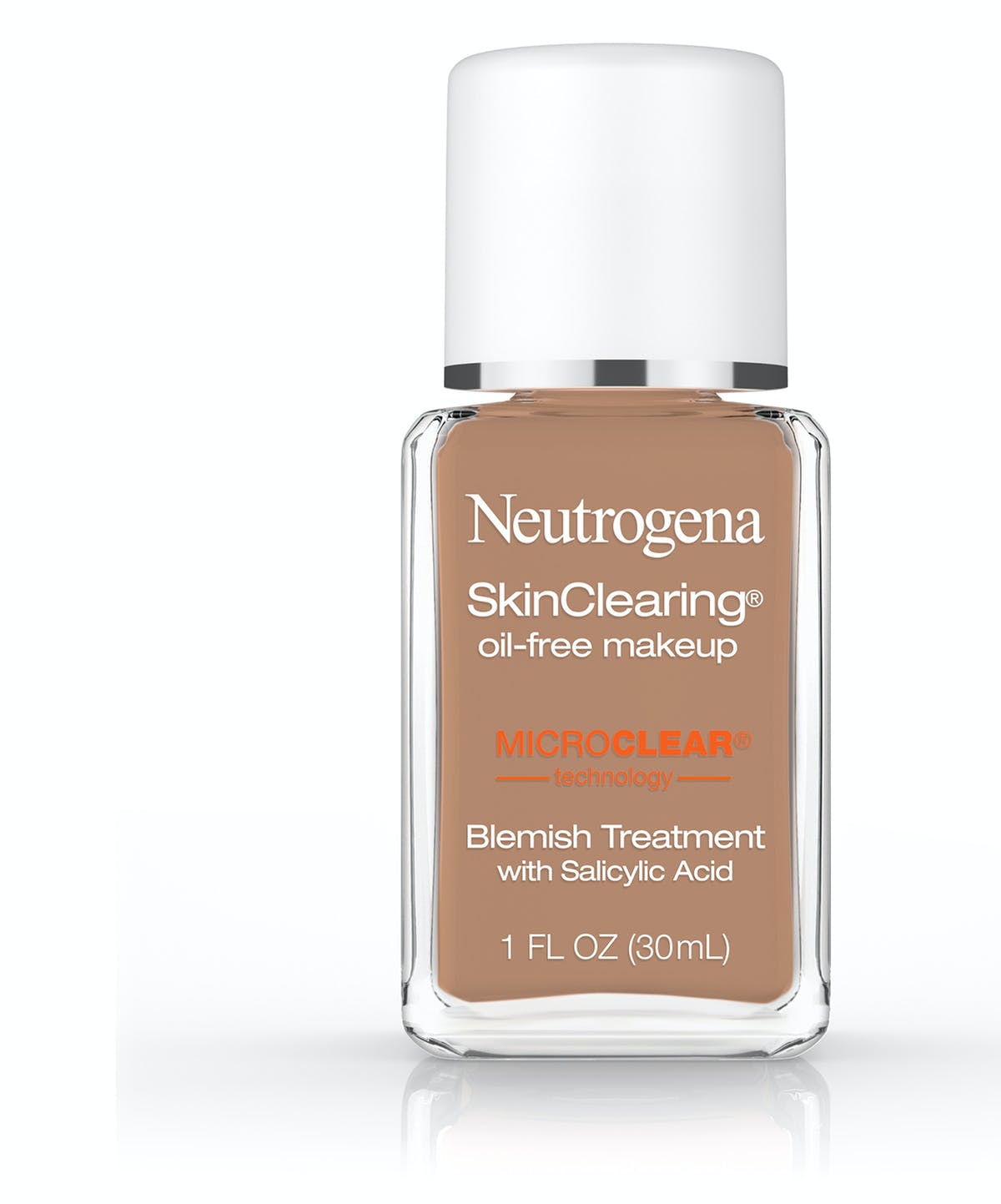 Neutrogena Skin Clearing Oil-Free Acne and Blemish Fighting Liquid Foundation with .5% Salicylic Acid Acne Medicine, Shine Controlling Makeup for Acne Prone Skin,1 fl. oz
