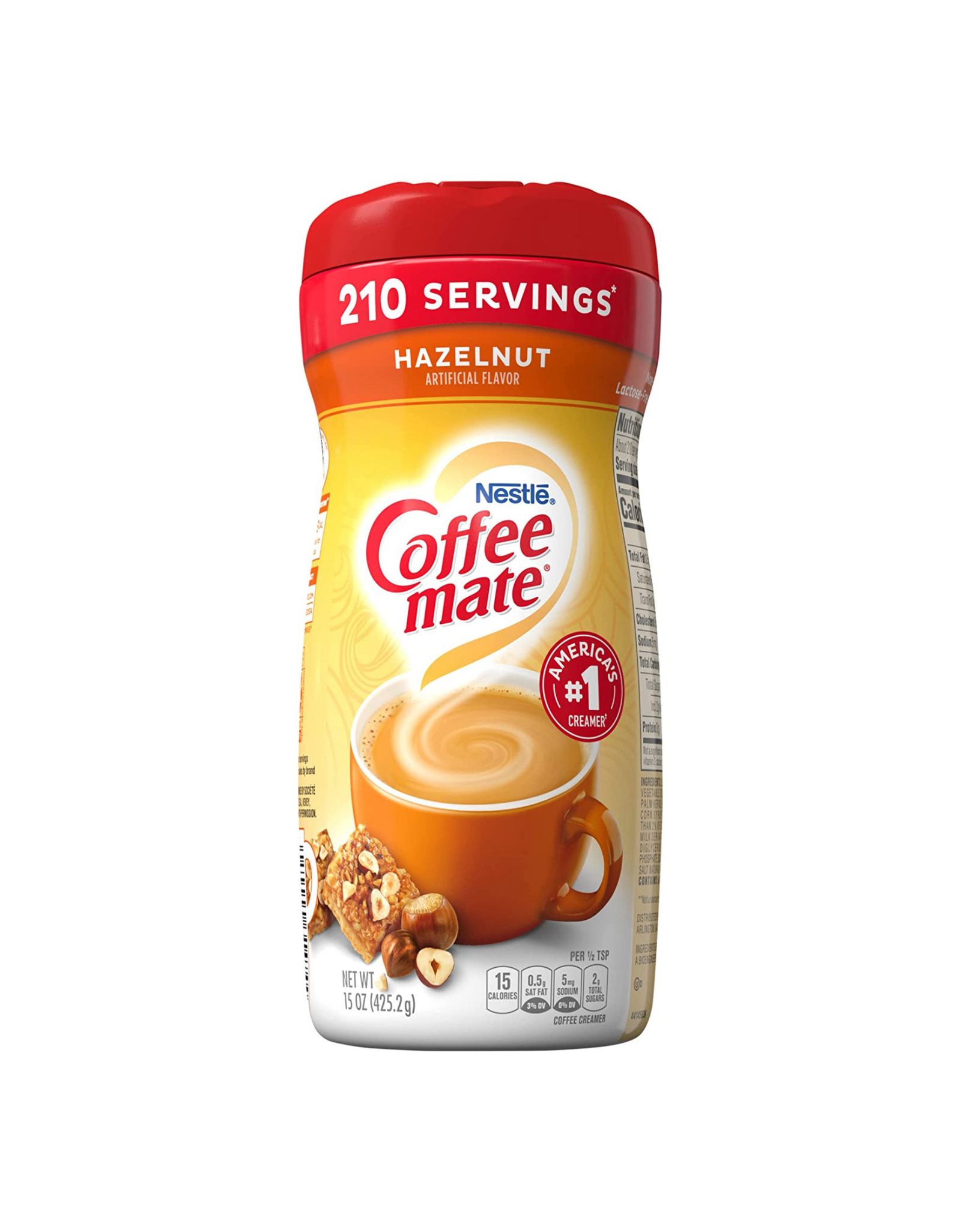 COFFEE MATE Powder Hazelnut Artifical Flavor, 15 oz each (Pack of 6)