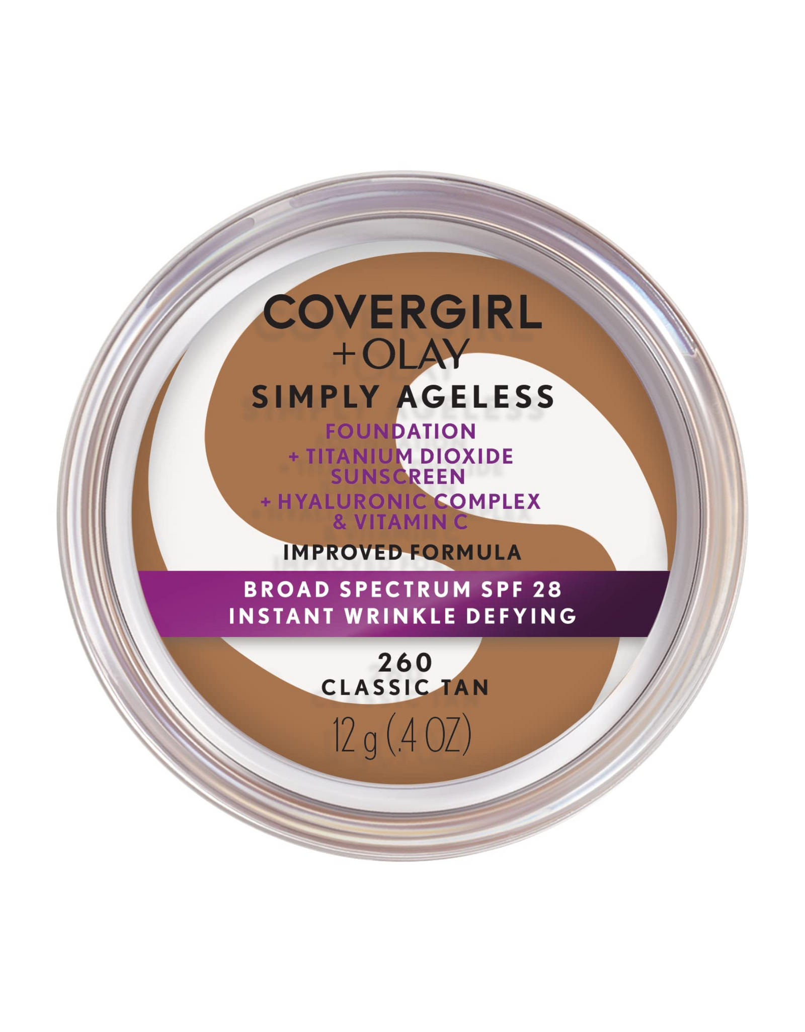 COVERGIRL & Olay Simply Ageless Foundation with Broad Spectrum SPF 28, Classic Tan, 0.44 oz