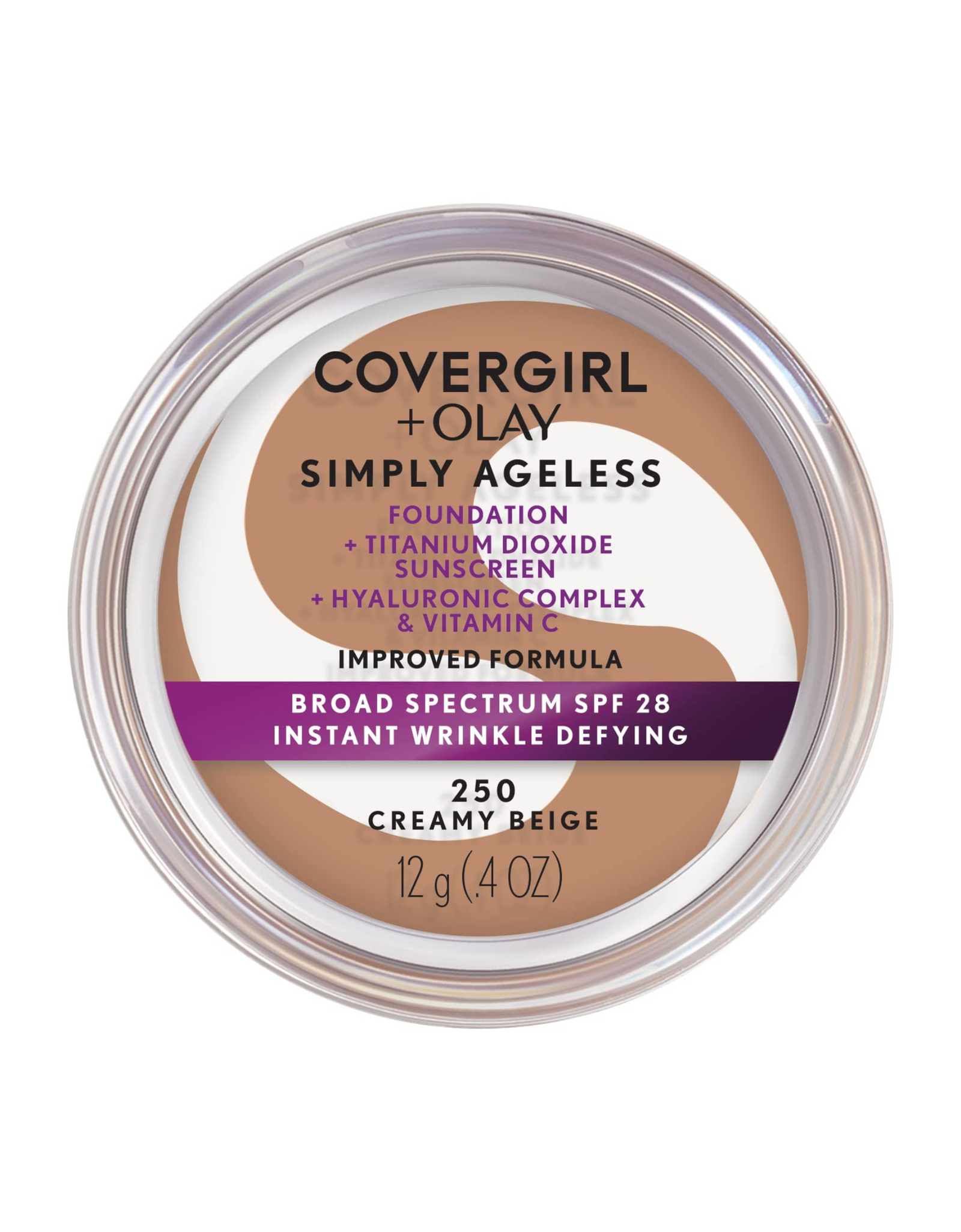 COVERGIRL & Olay Simply Ageless Foundation with Broad Spectrum SPF 28, Creamy Beige, 0.44 oz