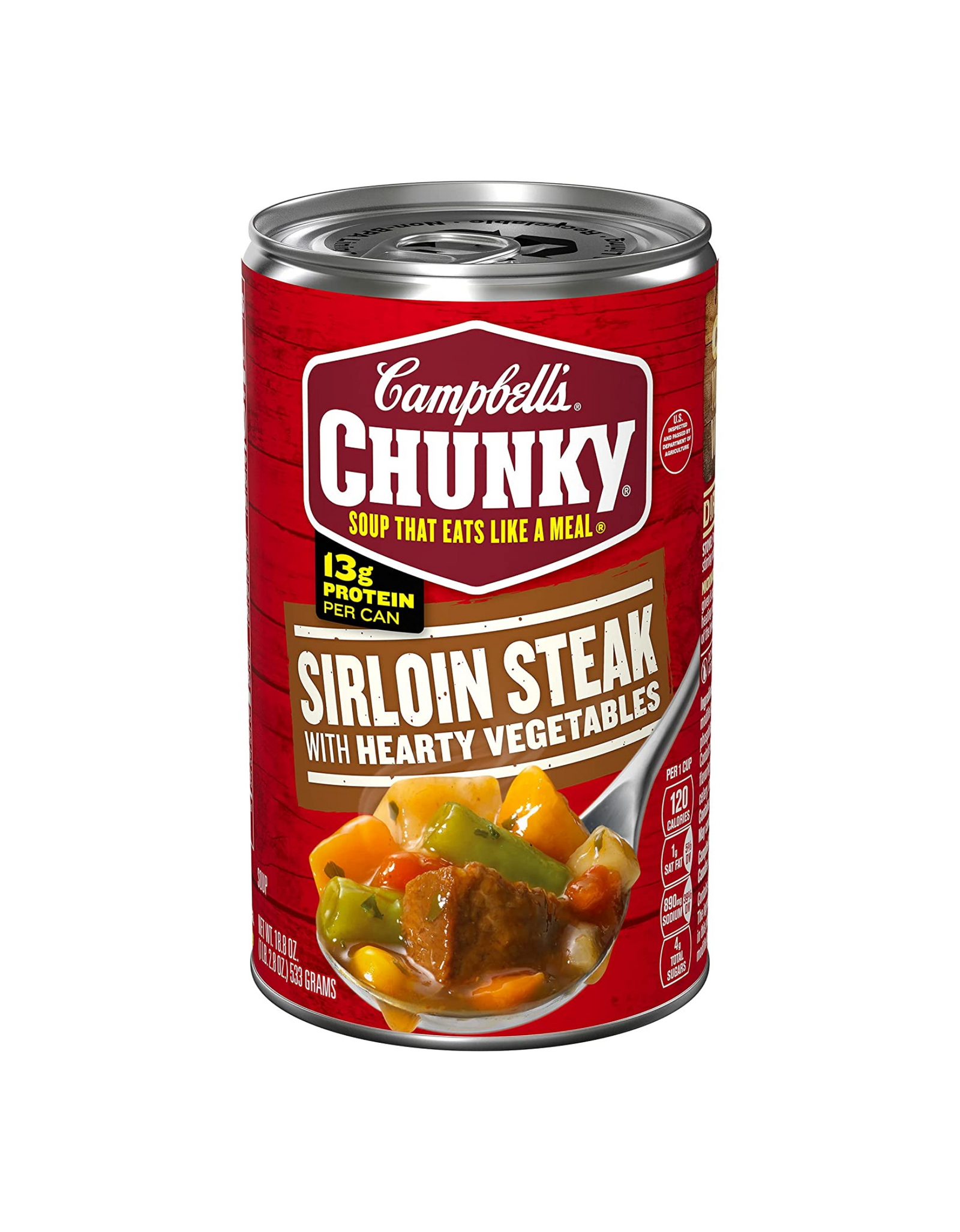 Campbell's Chunky Soup, Sirloin Steak & Hearty Vegetables Soup, 18.8 oz, 12 Cans