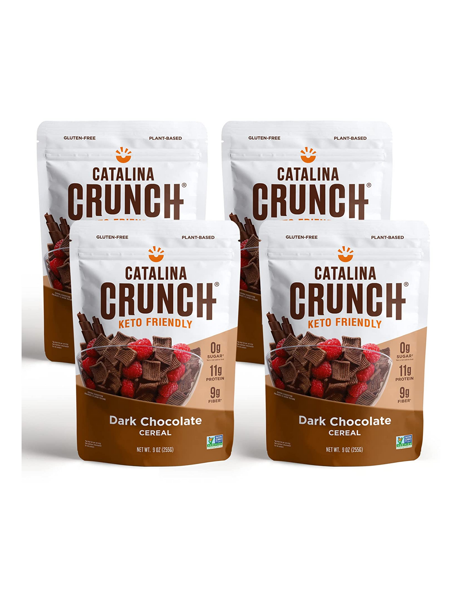 Catalina Crunch Dark Chocolate Keto Cereal, Low Carb, Sugar Free, Gluten Free, 9 oz (4 Pack)