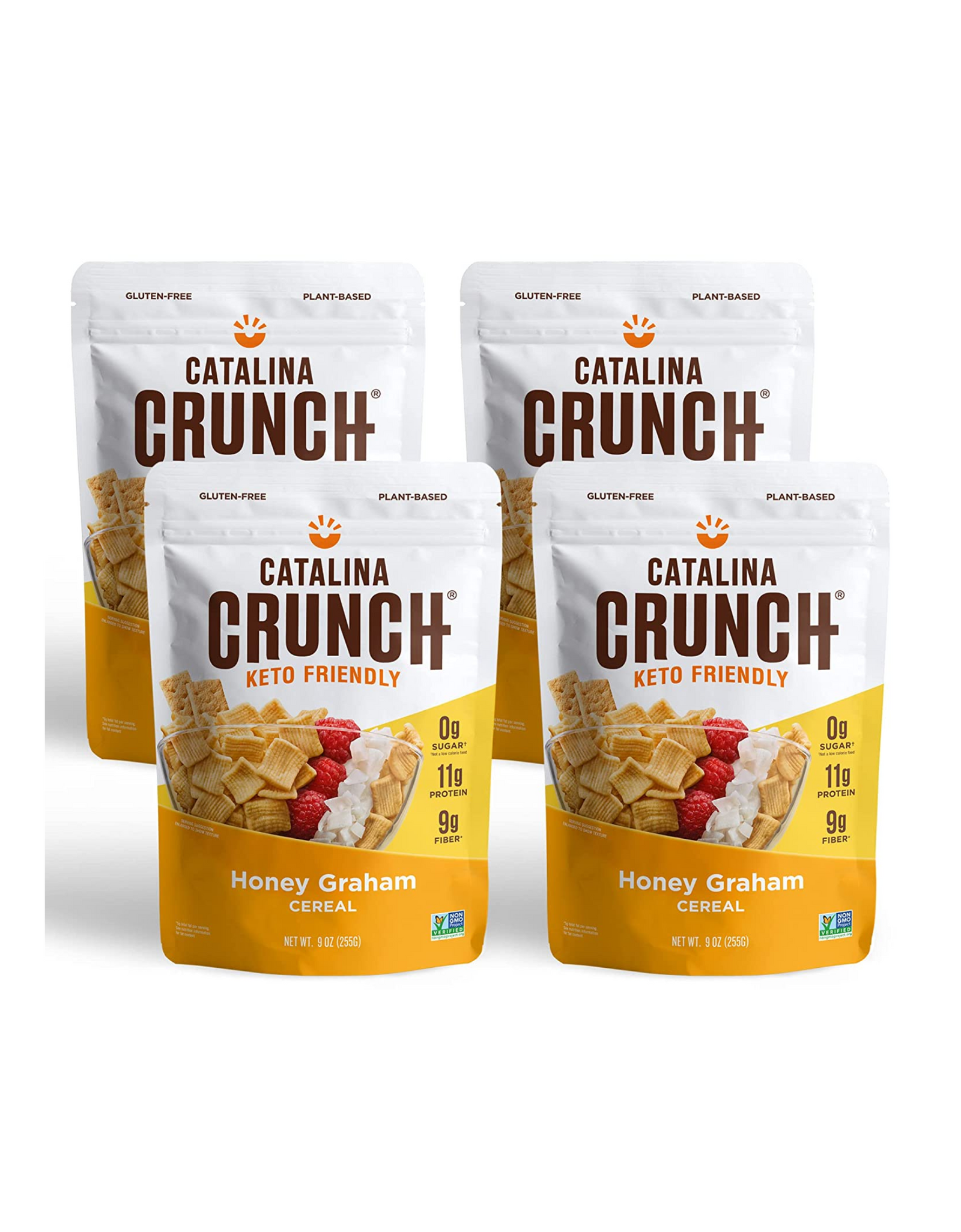 Catalina Crunch Honey Graham Keto Cereal, Low Carb, Sugar Free, Gluten Free, 9 oz (4 Pack)