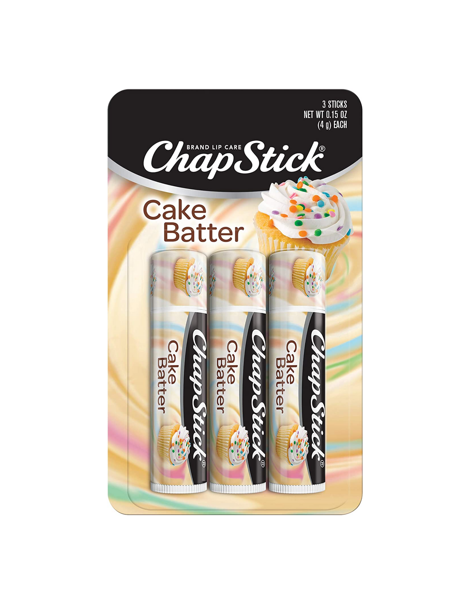 ChapStick Cake Batter Limited Edition, Skin Protectant, 0.15 Oz (Pack of 3)