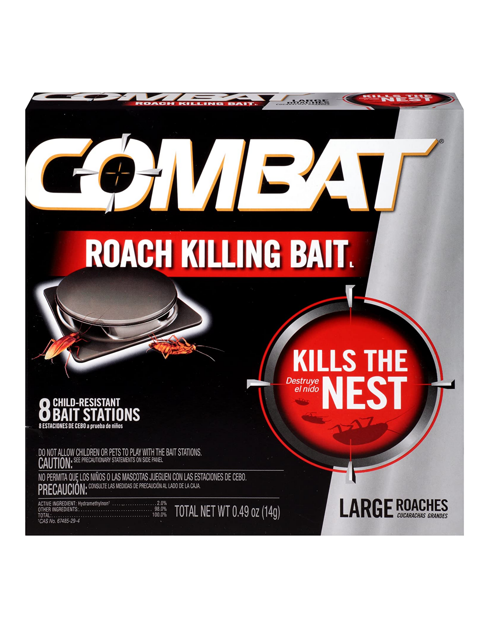 Combat Roach Killing Bait, Large Roaches, Kills the Nest, 8 Ct