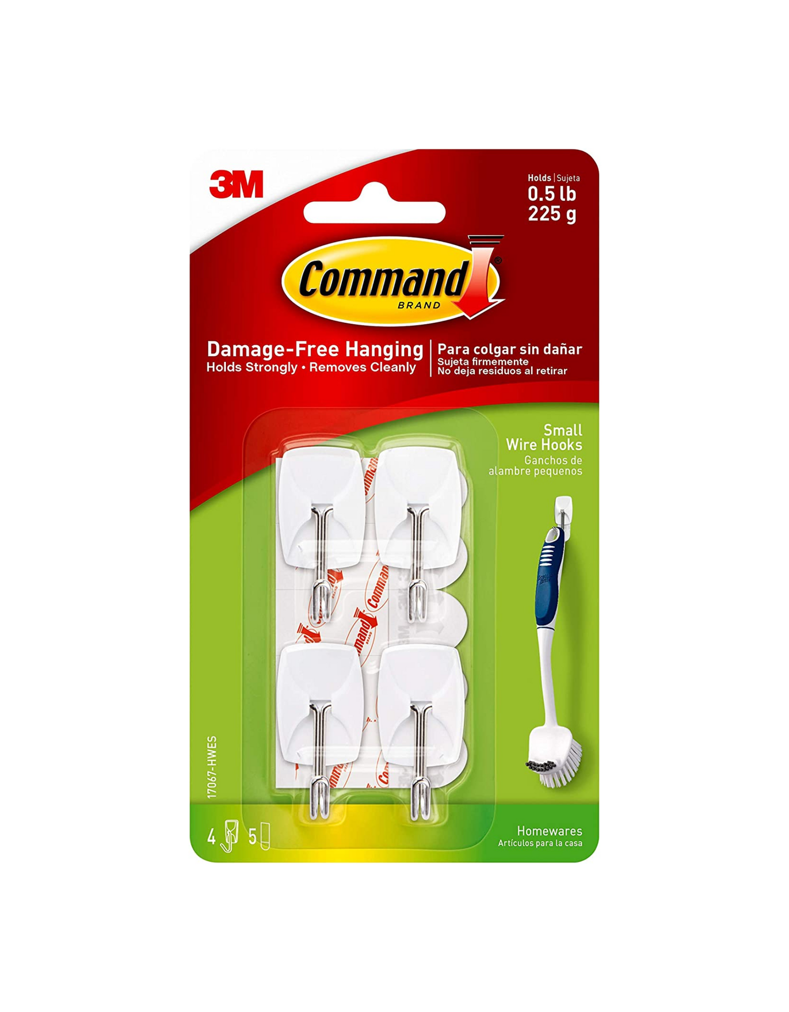 Command Small Wire Hooks, White, Holds up to 0.5 lbs, 4 Ct