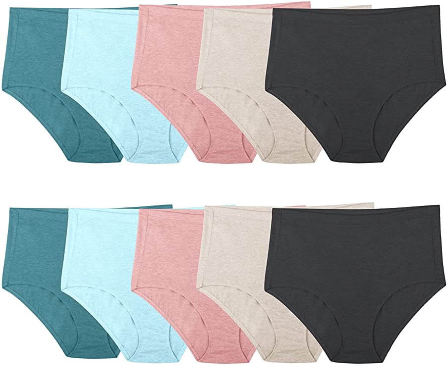 Fruit of the Loom Women's 10pk Cotton Briefs - Colors May Vary 10