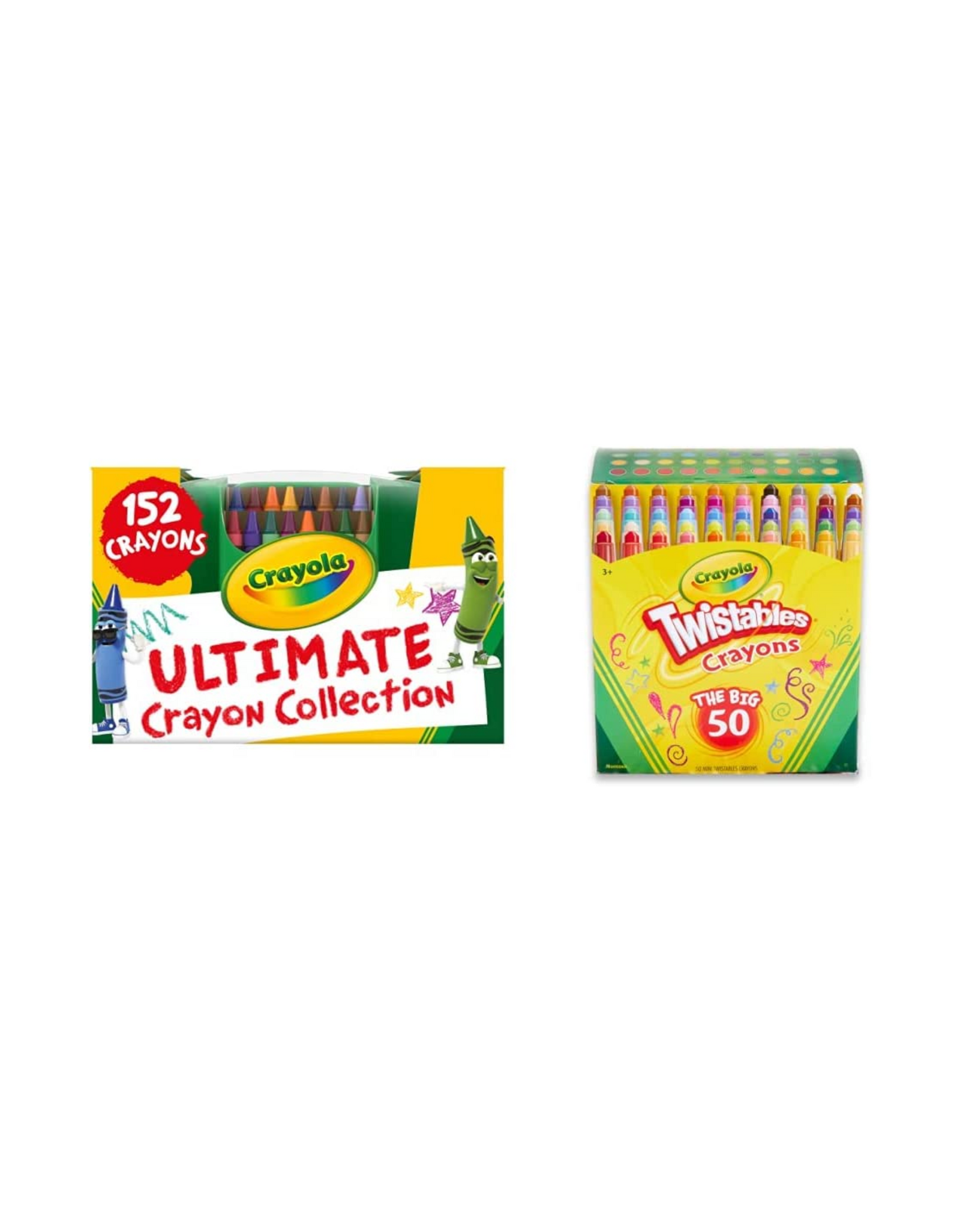 Crayola Ultimate Crayon Collection, Coloring Set, 152 Ct & Crayola Twistables Crayons Coloring Set, 50 Ct