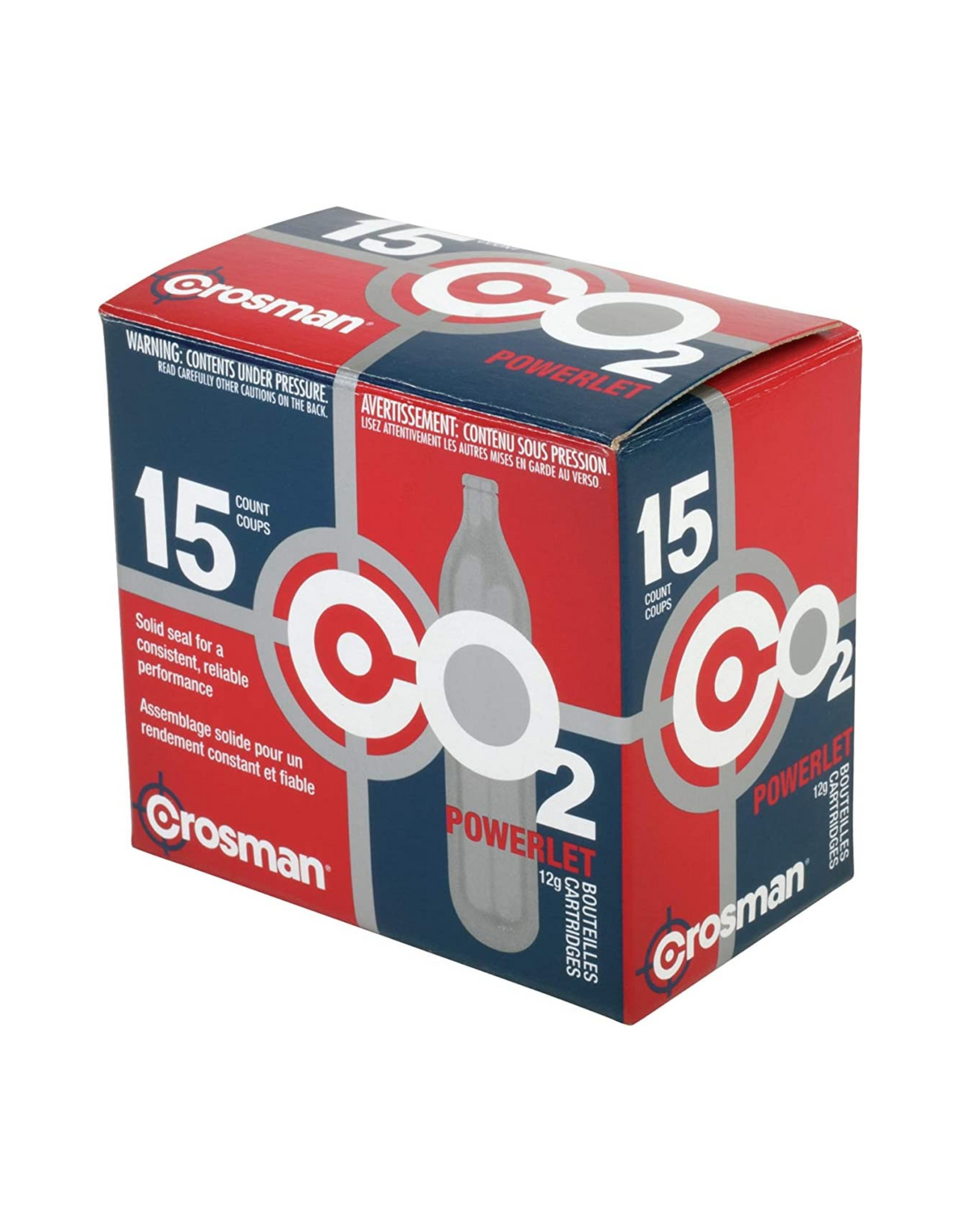 Crosman 12-Gram CO2 Powerlet Cartridges For Air Rifles And Air Pistols, 15 Ct