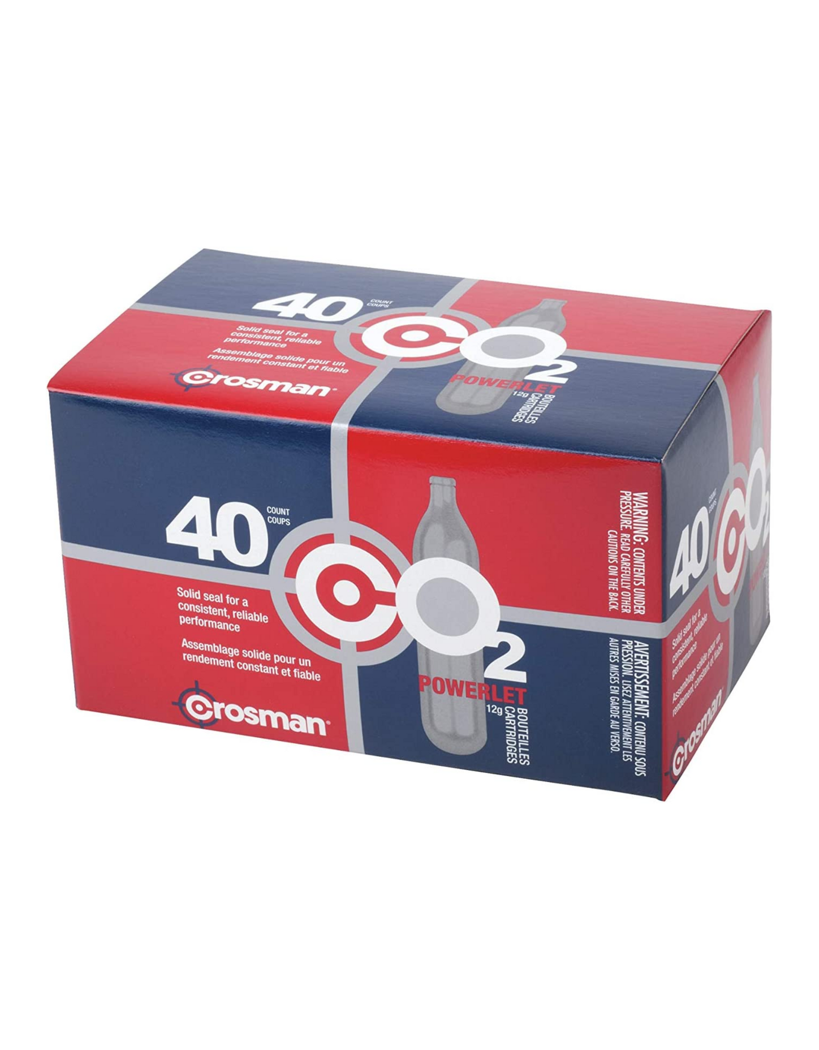 Crosman 12-Gram CO2 Powerlet Cartridges for Use with Air Rifles and Air Pistols, 40 Ct