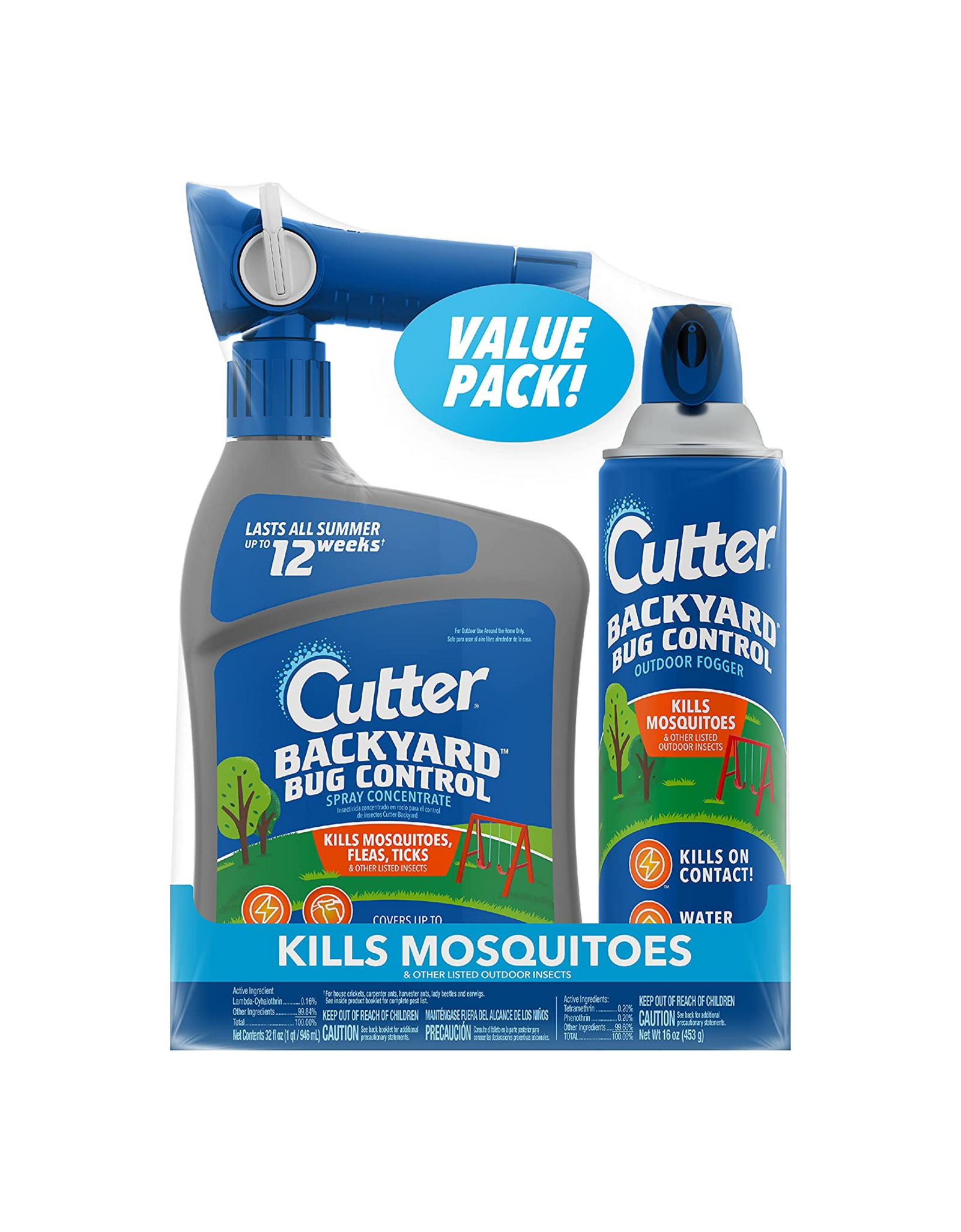 Cutter Backyard Bug Control Combo Pack - Outdoor Fogger & Hose-End Spray Concentrate