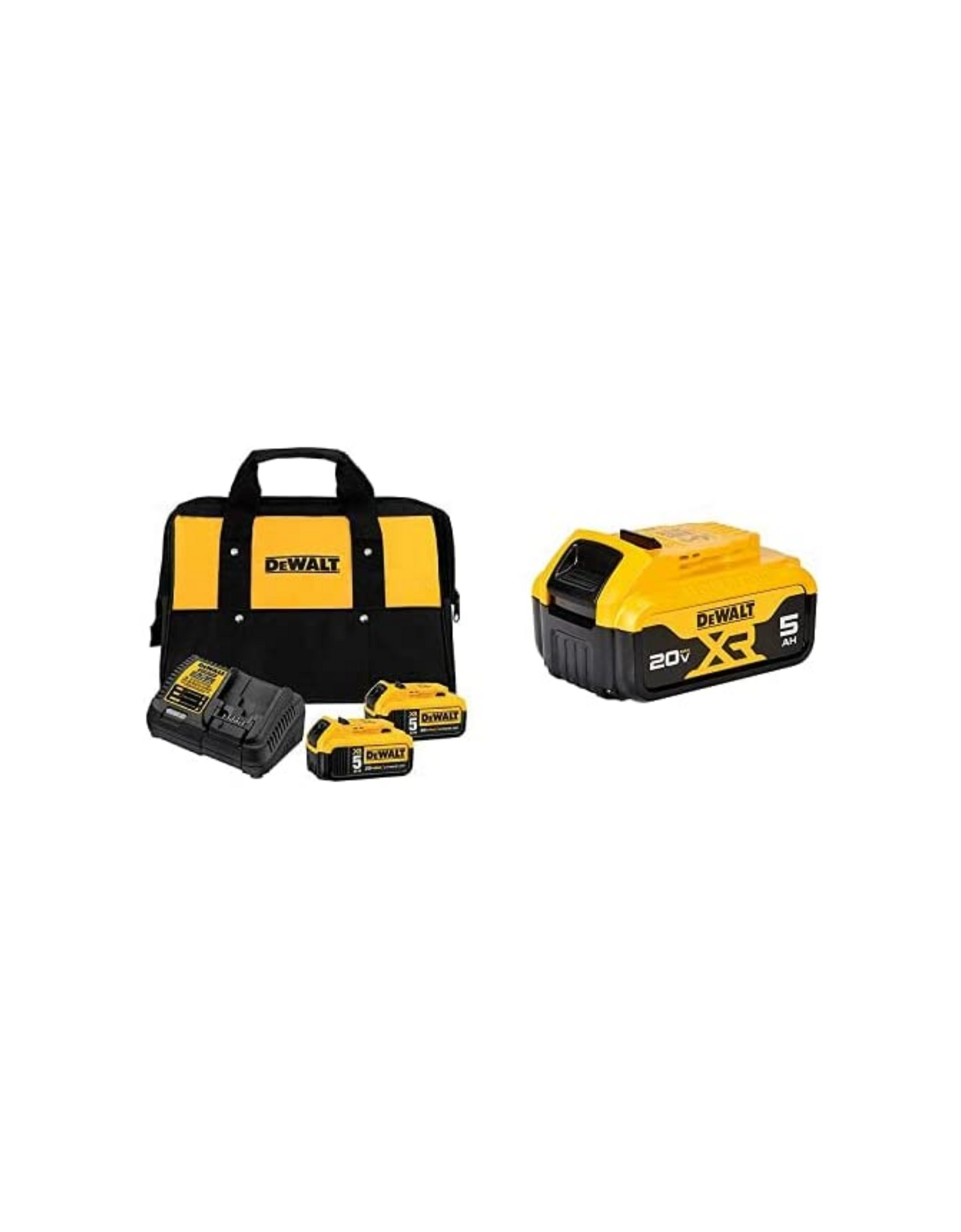 DEWALT DCB205-2CK 20V Max 5.0Ah Starter Kit with 2 Lithium Ion Batteries and DCB205 20V MAX XR Battery, Lithium Ion, 5.0Ah