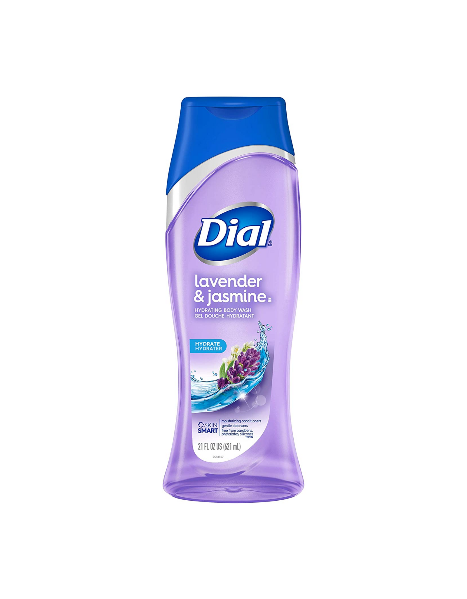 Dial Body Wash, Lavender & Jasmine, Hydrating Body Wash Gel Douch Hydrant, 21 fl oz (Pack of 3)