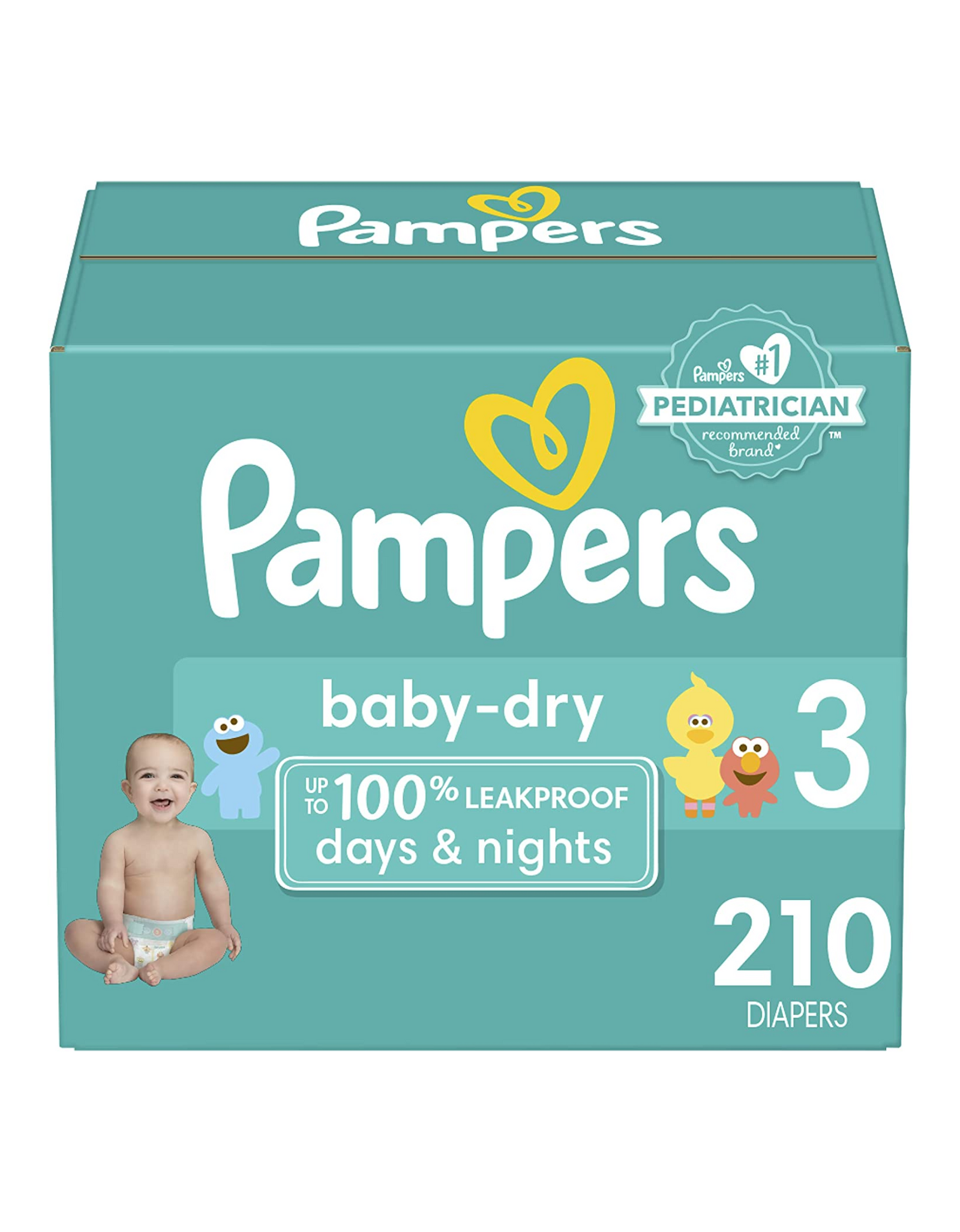 Diapers Size 3, 210 Count - Pampers Baby Dry Baby Diapers (Prints & Packaging May Vary)