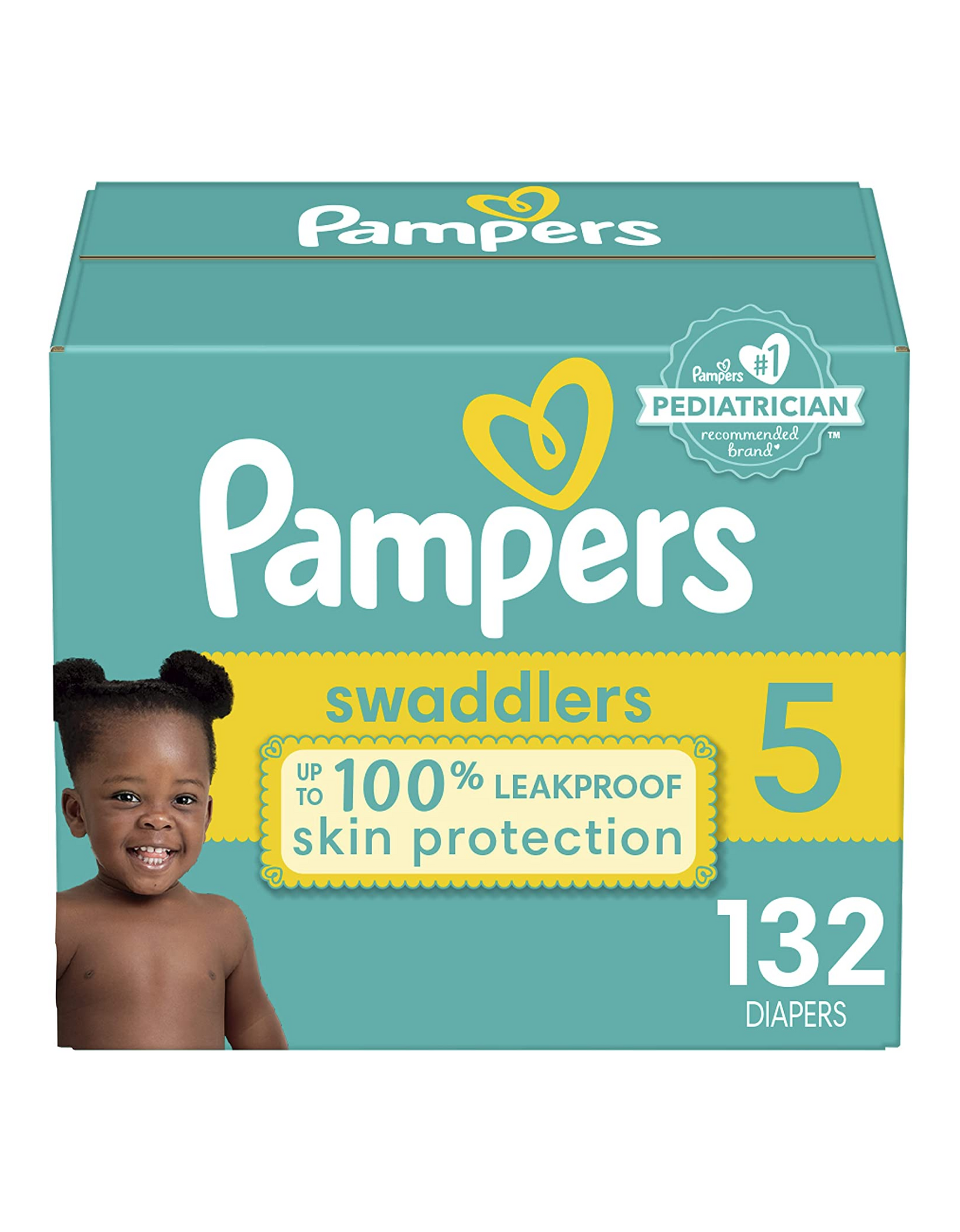 Diapers Size 5, 132 Count - Pampers Swaddlers Baby Diapers, One Month Supply (Packaging May Vary)