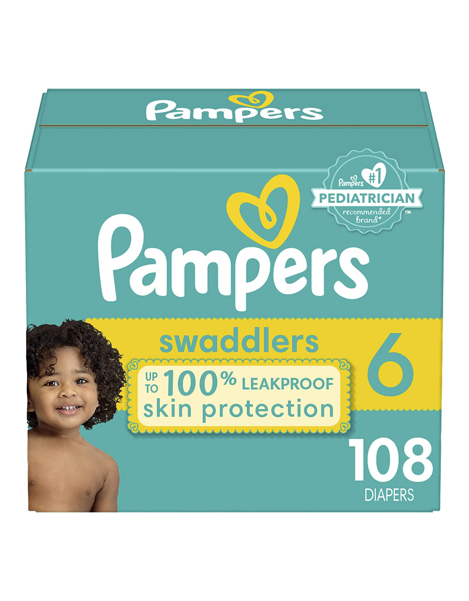 Diapers Size 6, 108 Count - Pampers Swaddlers Disposable Baby Diapers (Packaging May Vary)