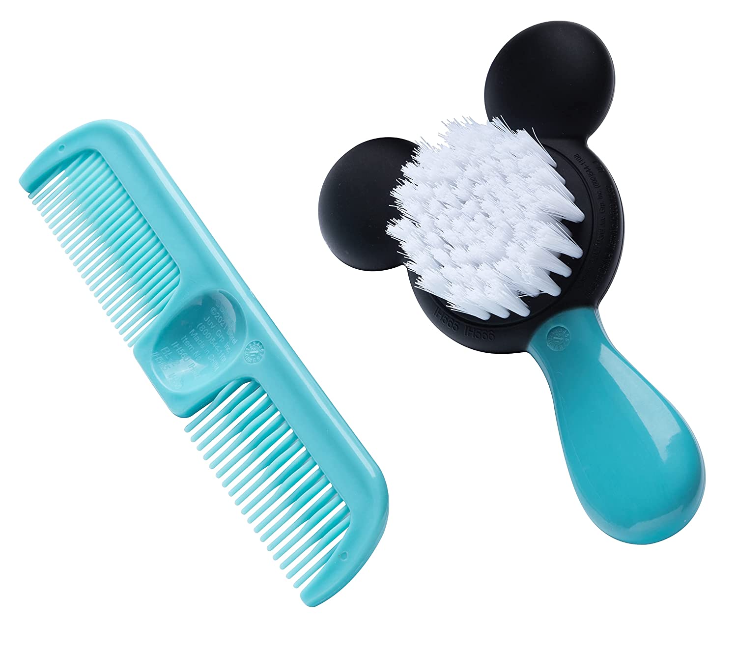 Disney Baby Mickey Mouse Brush & Comb Set, Aqua - With Easy Grip Handles