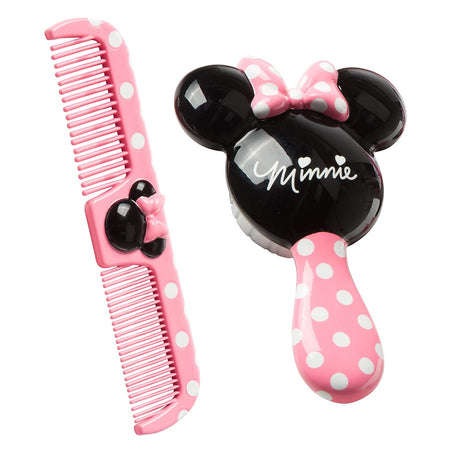 Disney Baby Minnie Hair Brush and Wide Tooth Comb Set - With Easy Grip Handles